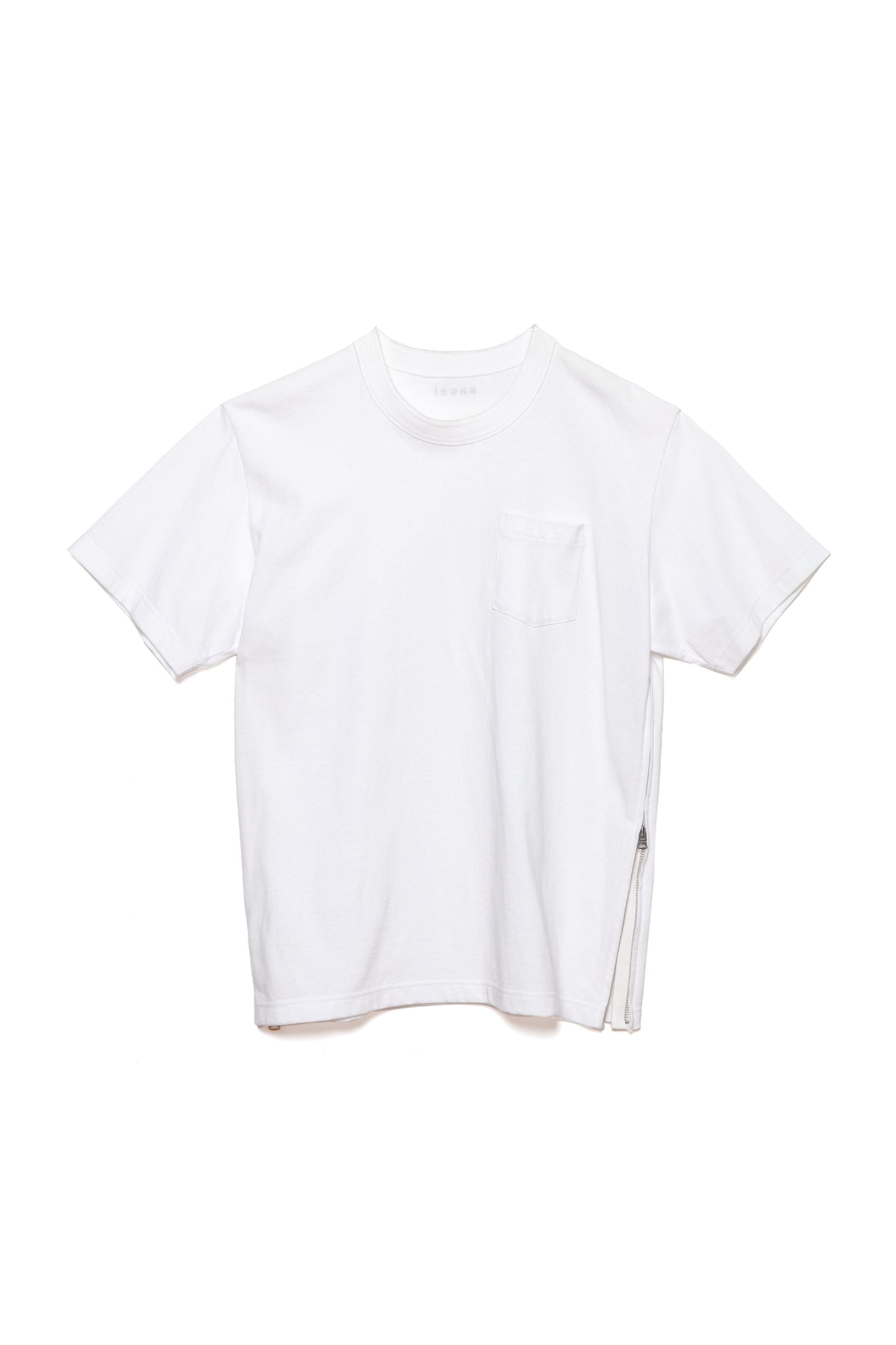 Side Zip Cotton T-Shirt