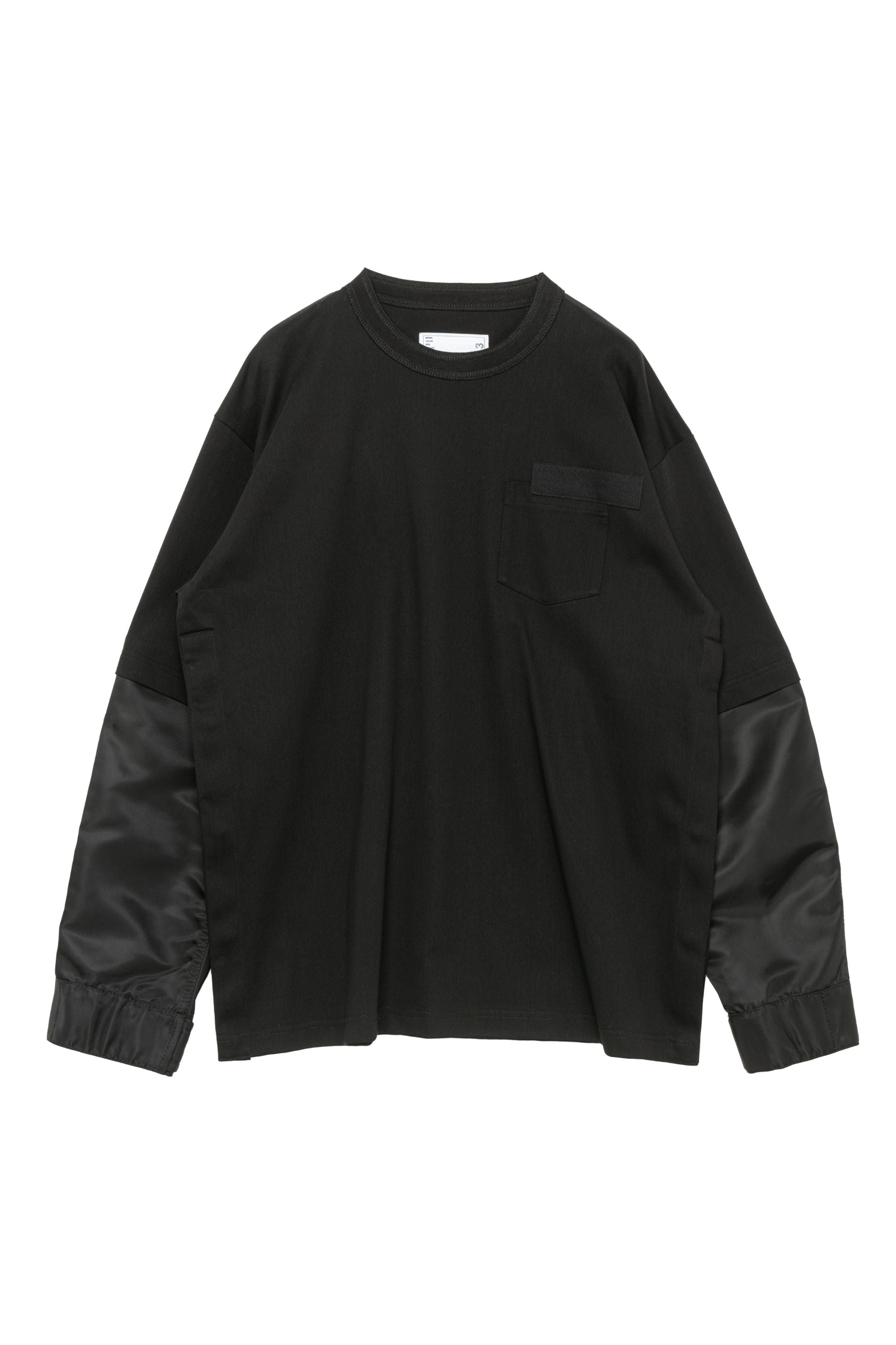 Nylon Twill x Cotton Jersey L/S T-Shirt