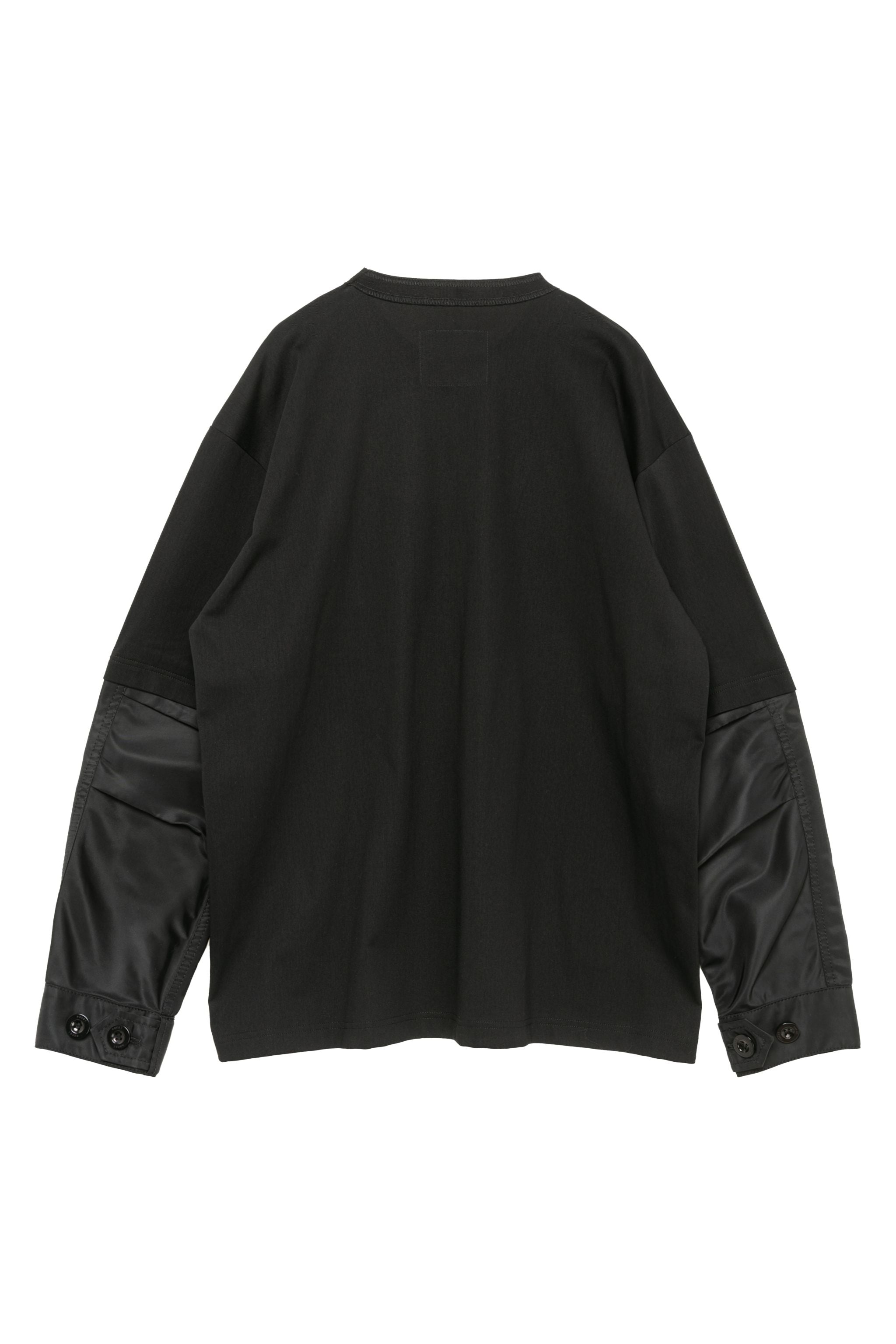 Nylon Twill x Cotton Jersey L/S T-Shirt