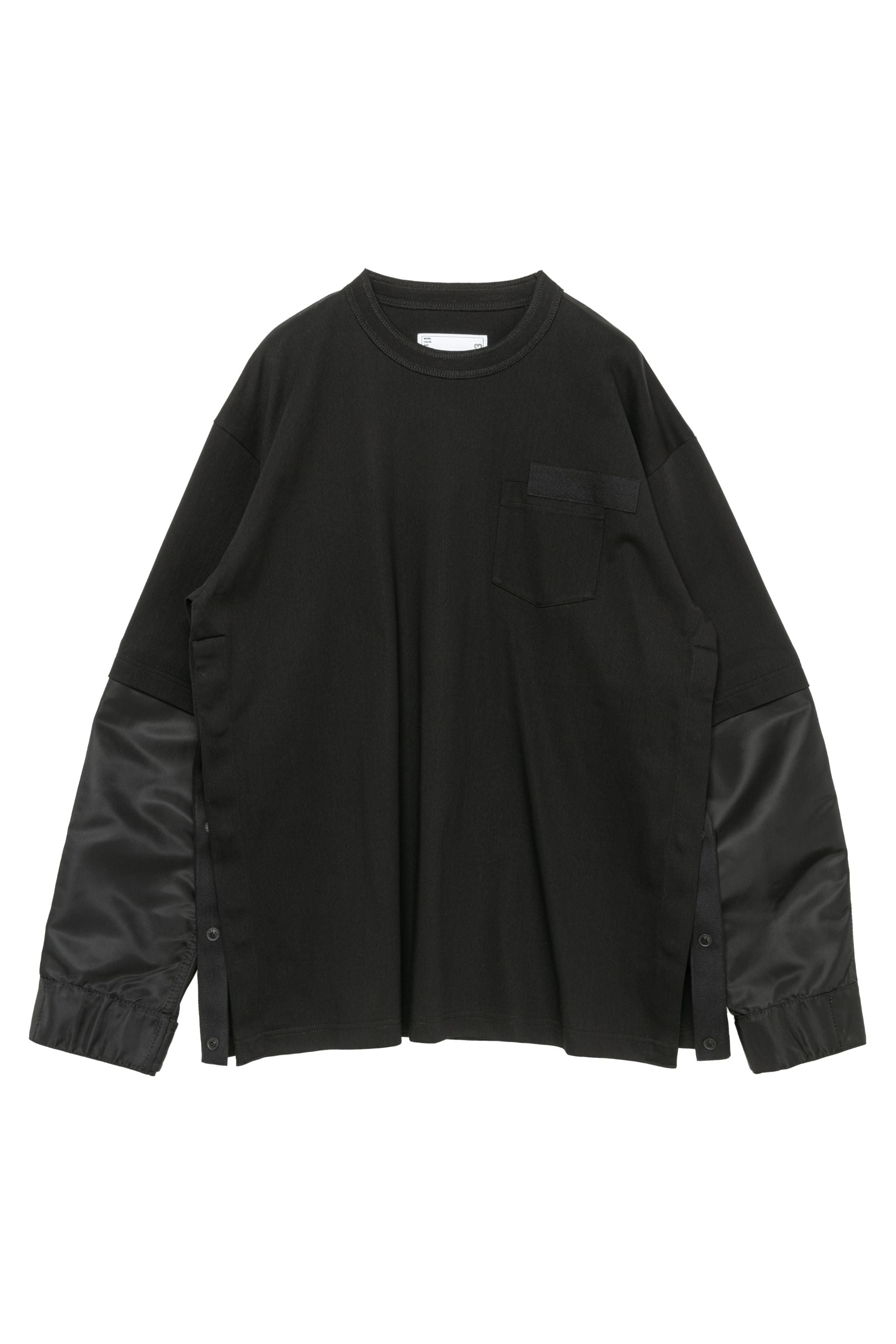 Nylon Twill x Cotton Jersey L/S T-Shirt