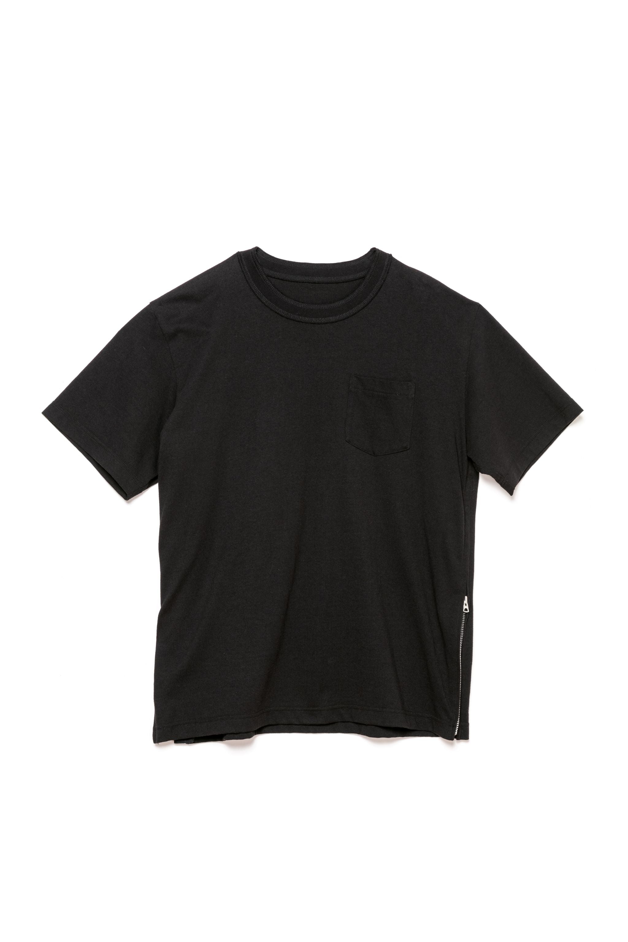 Side Zip Cotton T-Shirt