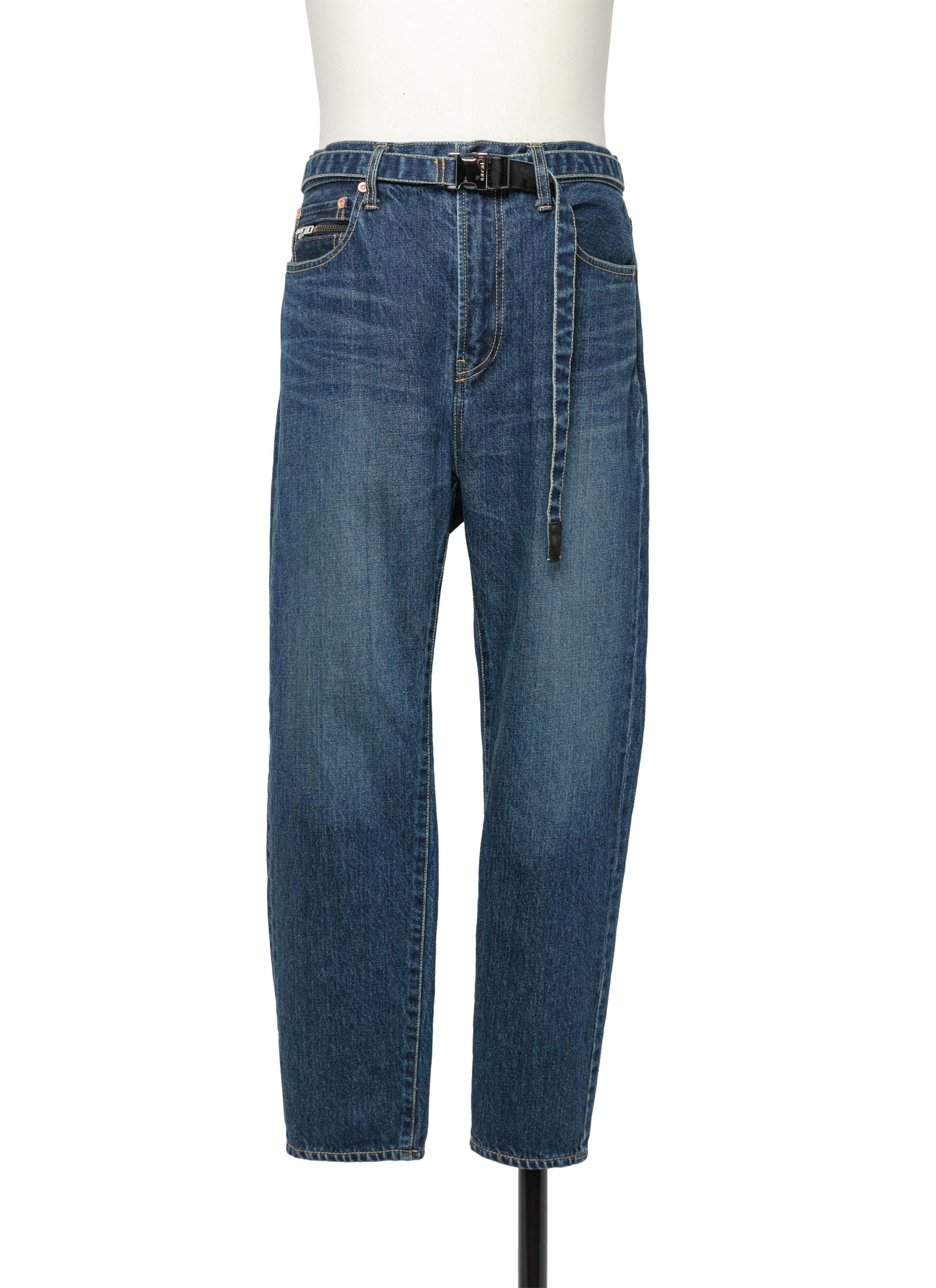 Cropped Tapered Denim Pants