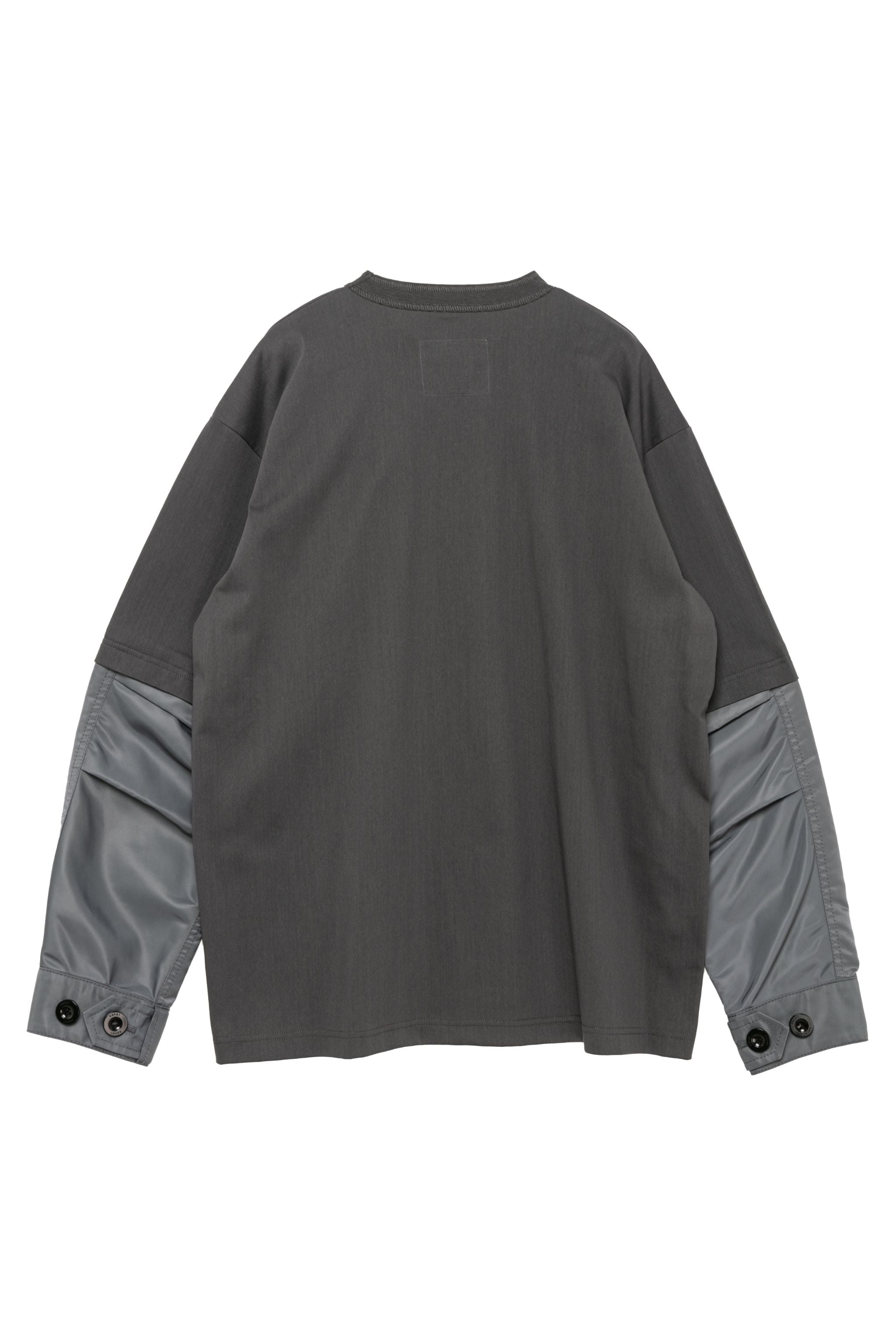 Nylon Twill x Cotton Jersey L/S T-Shirt