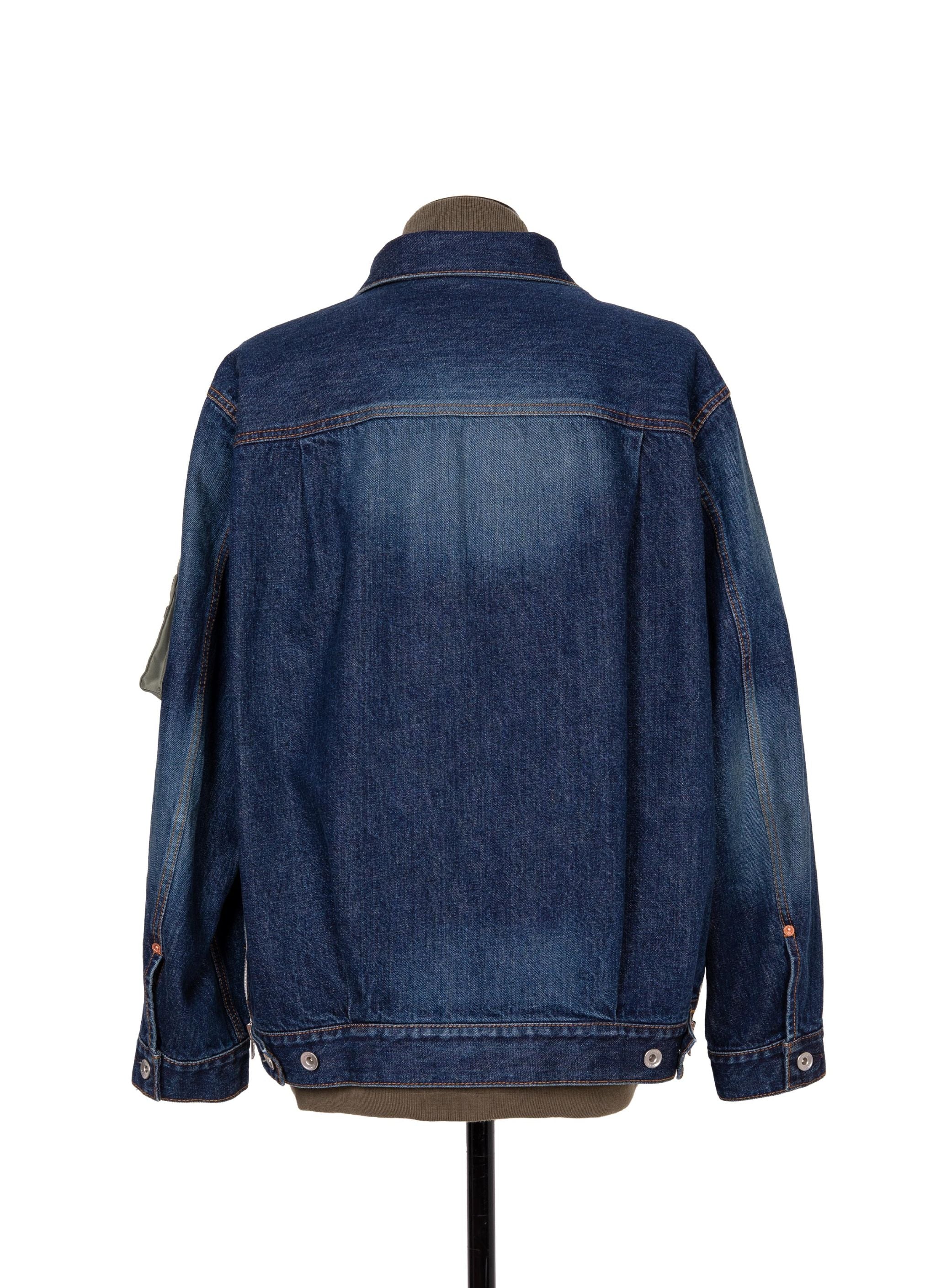 Denim x nylon twill jacket