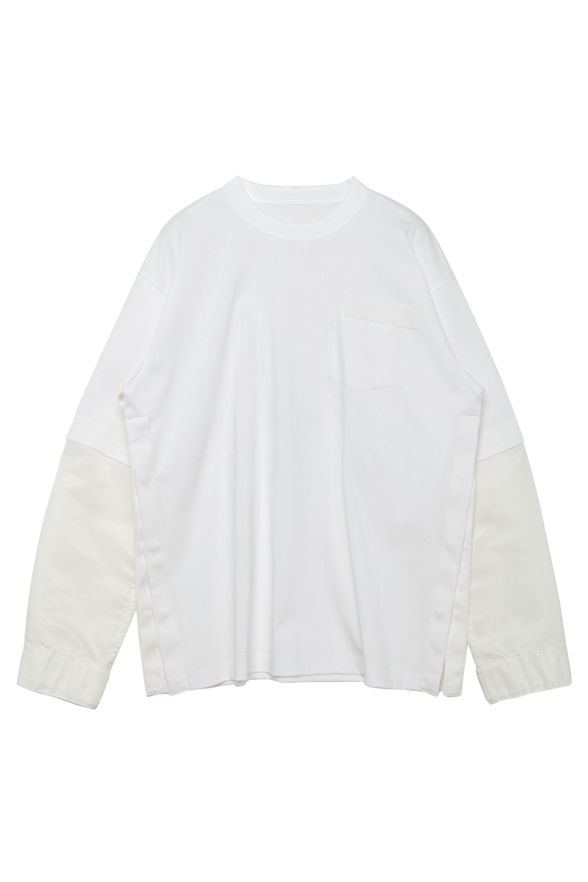 Nylon Twill x Cotton Jersey L/S T-Shirt