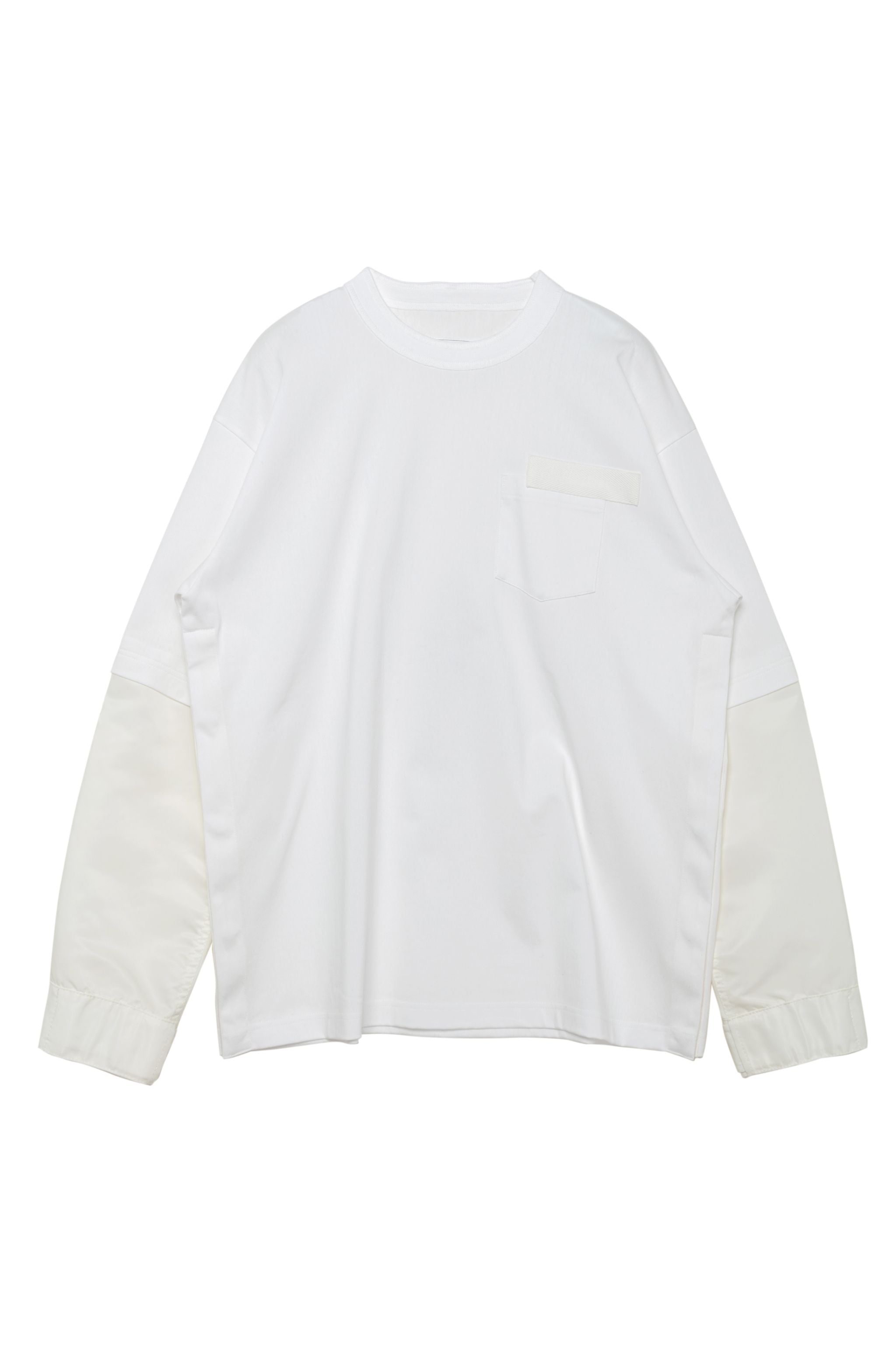 Nylon Twill x Cotton Jersey L/S T-Shirt