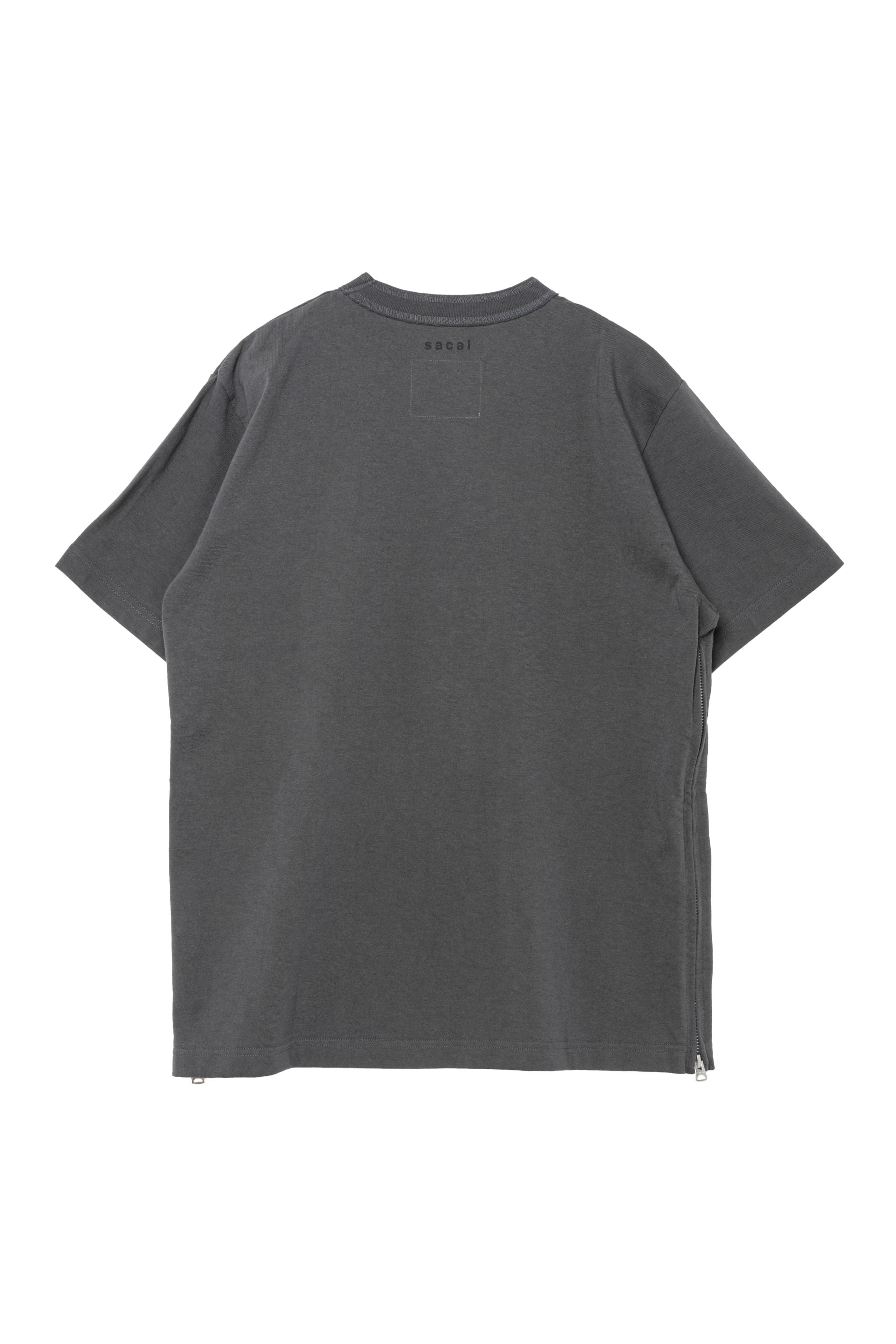 Side Zip Cotton T-Shirt