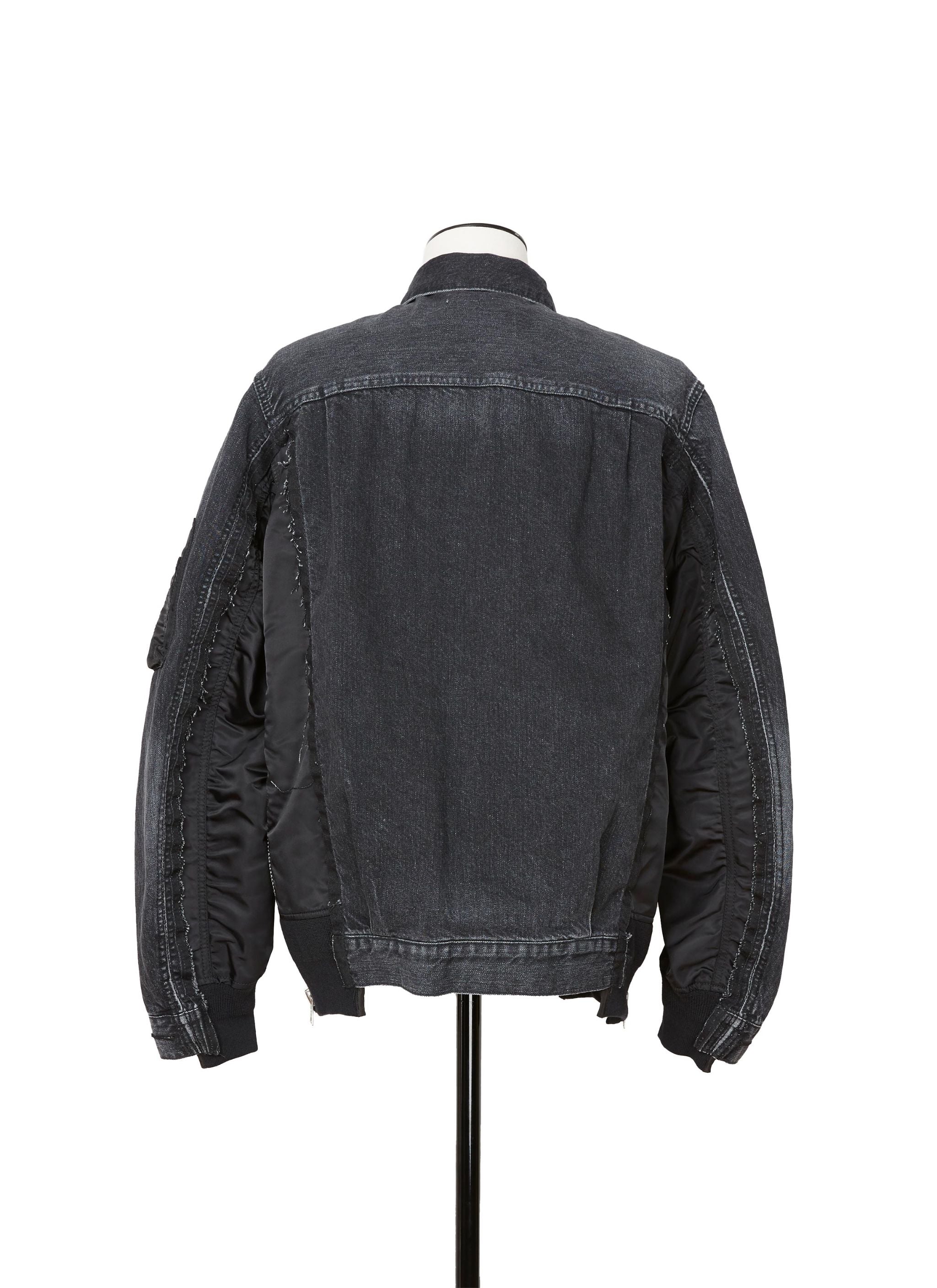 Denim x nylon twill jacket