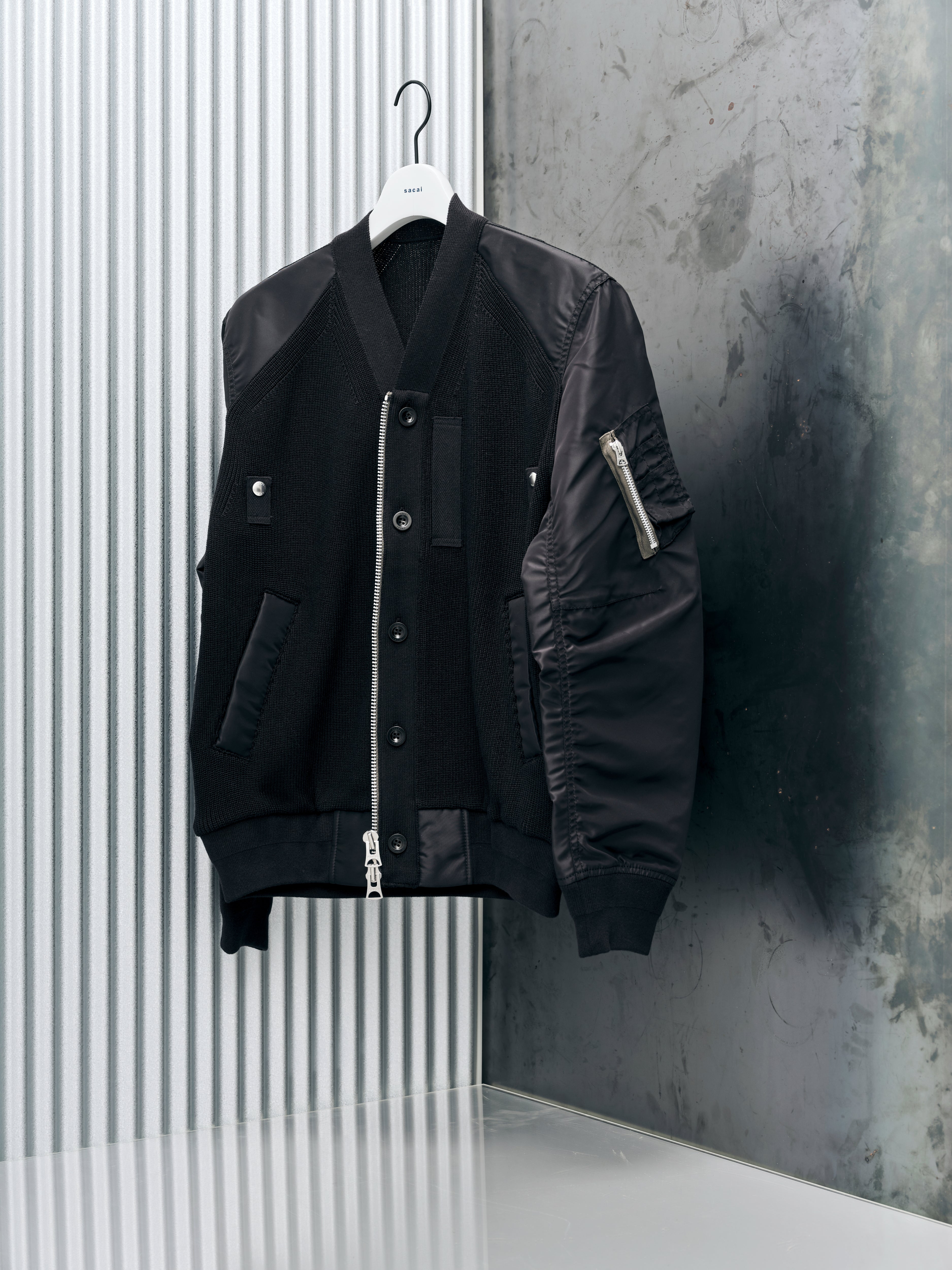 Nylon Twill x Knit Blouson