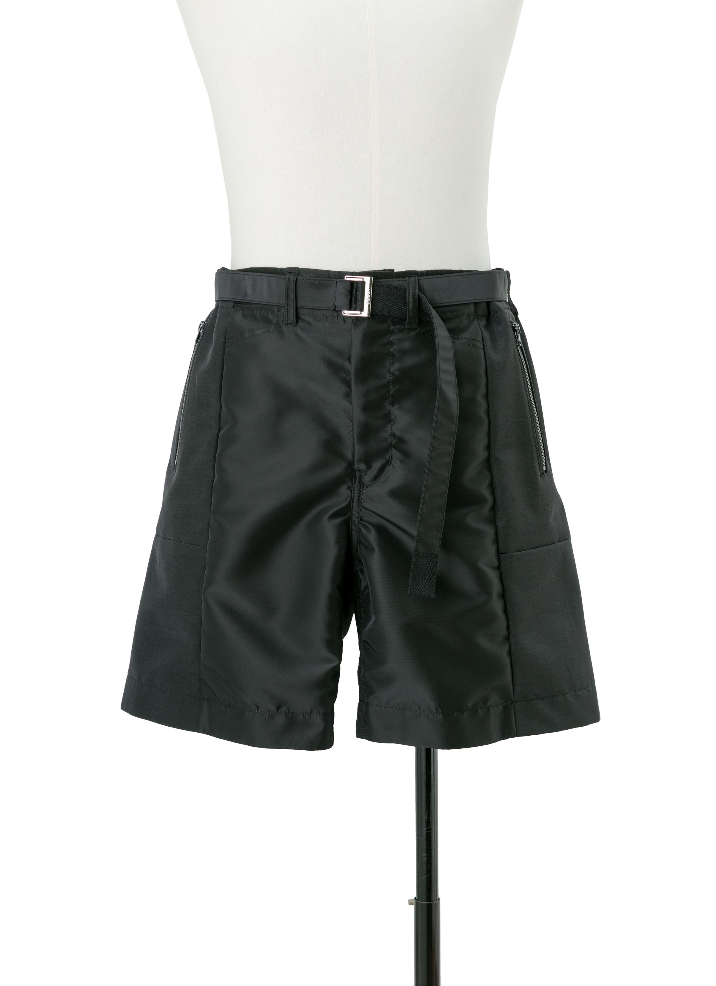 Nylon Twill x Grosgrain Shorts