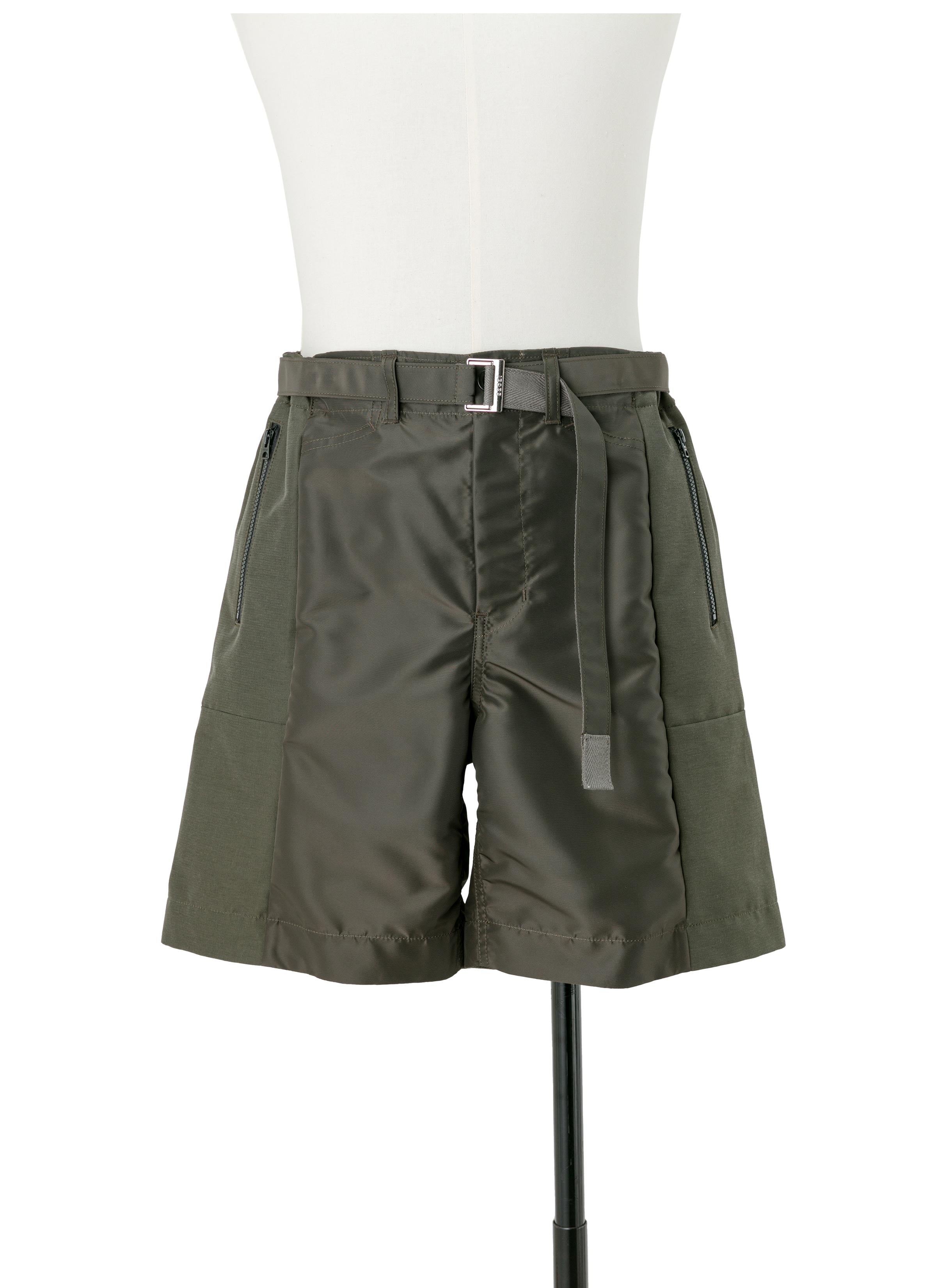 Nylon Twill x Grosgrain Shorts