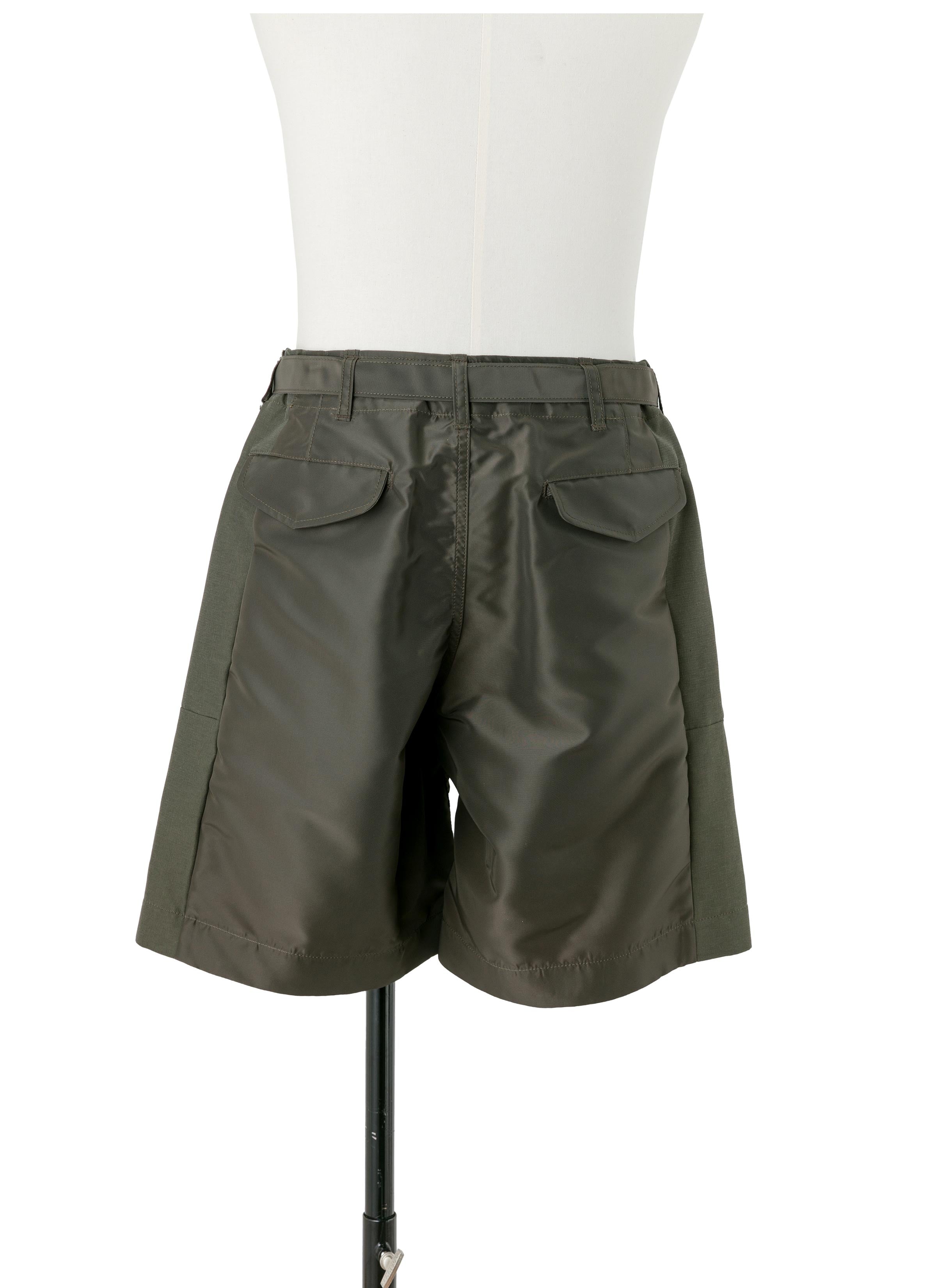 Nylon Twill x Grosgrain Shorts