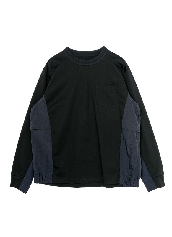 Taslan Nylon x Cotton Jersey L/S T-Shirt