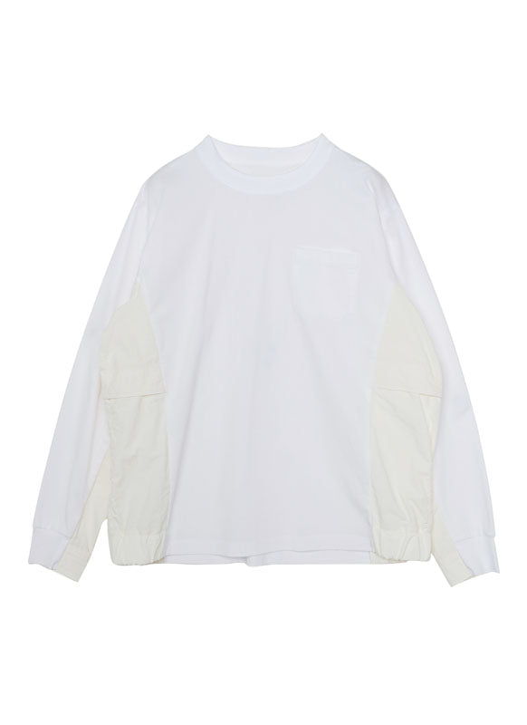 Taslan Nylon x Cotton Jersey L/S T-Shirt