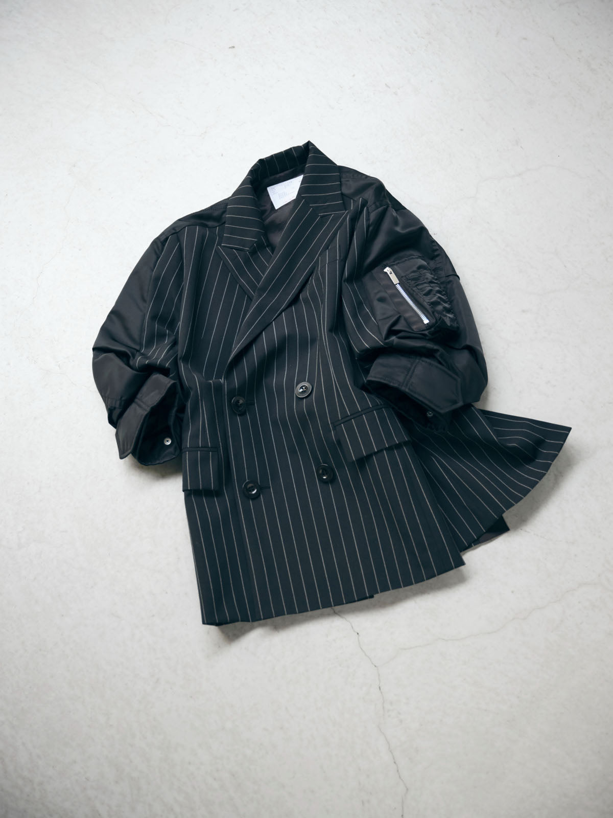 Wool Silk Suiting x Nylon Twill Jacket