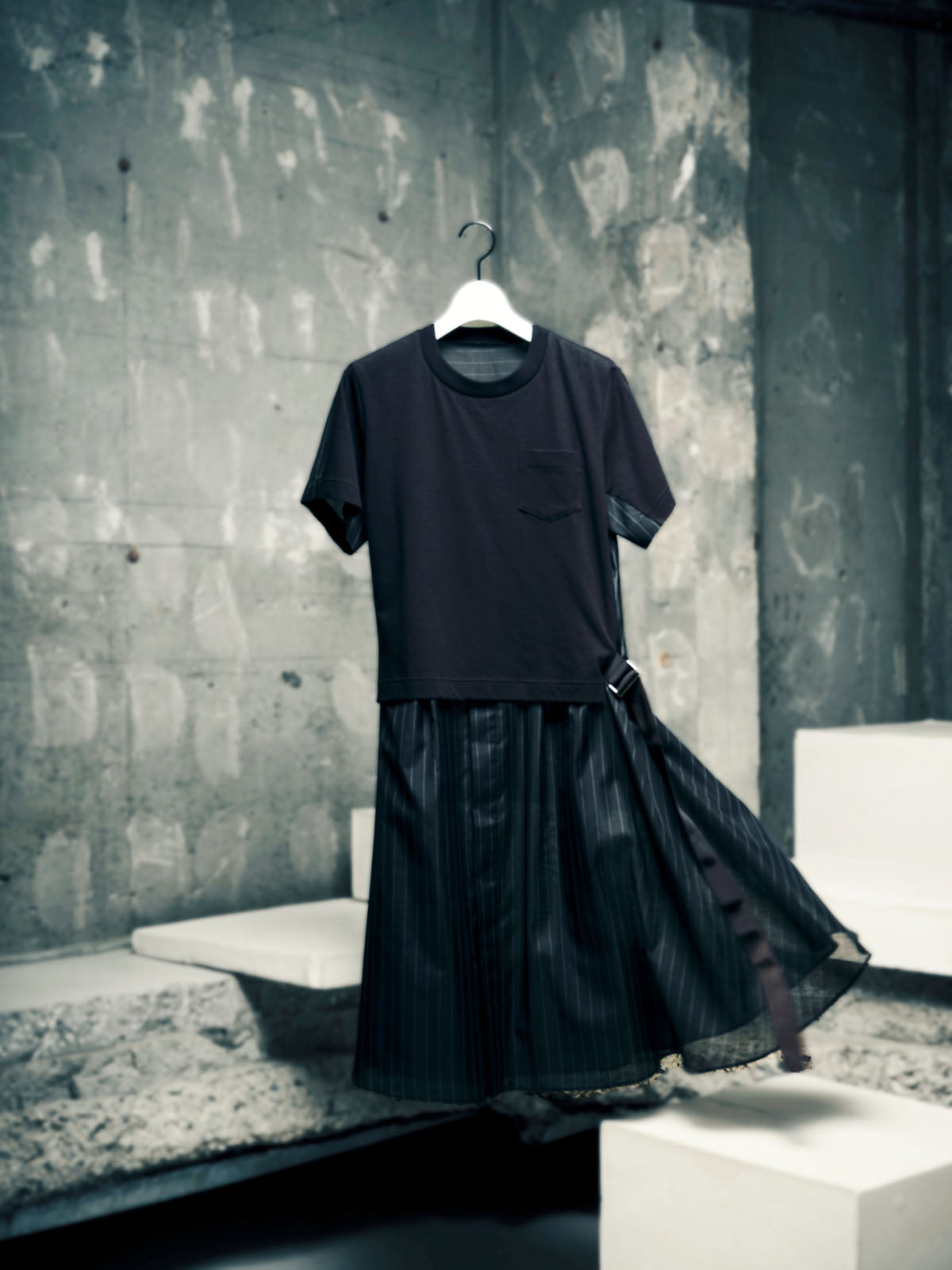 Spun Organza x Cotton Jersey Dress