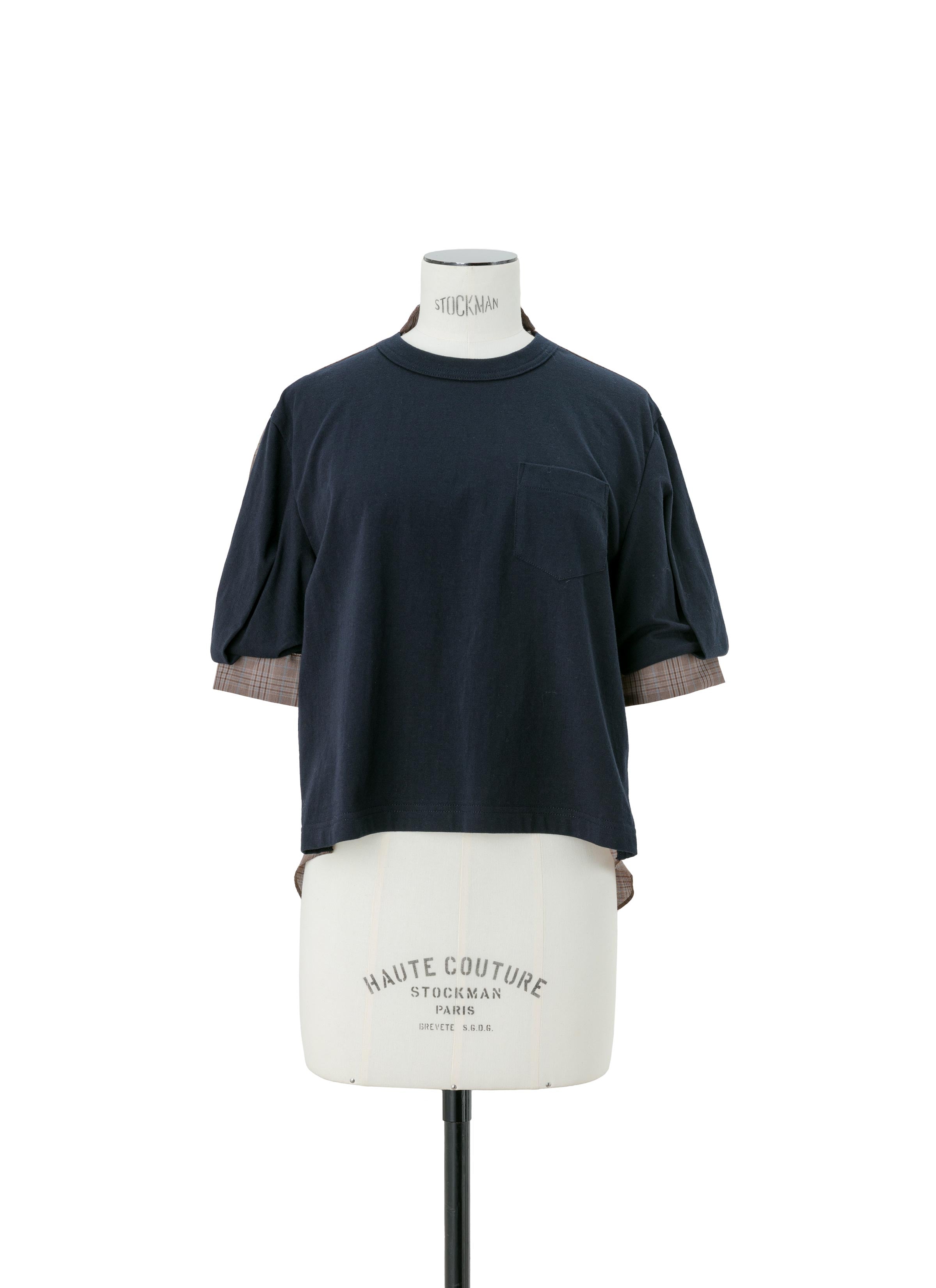 Spun Organza x Cotton Jersey T-Shirt