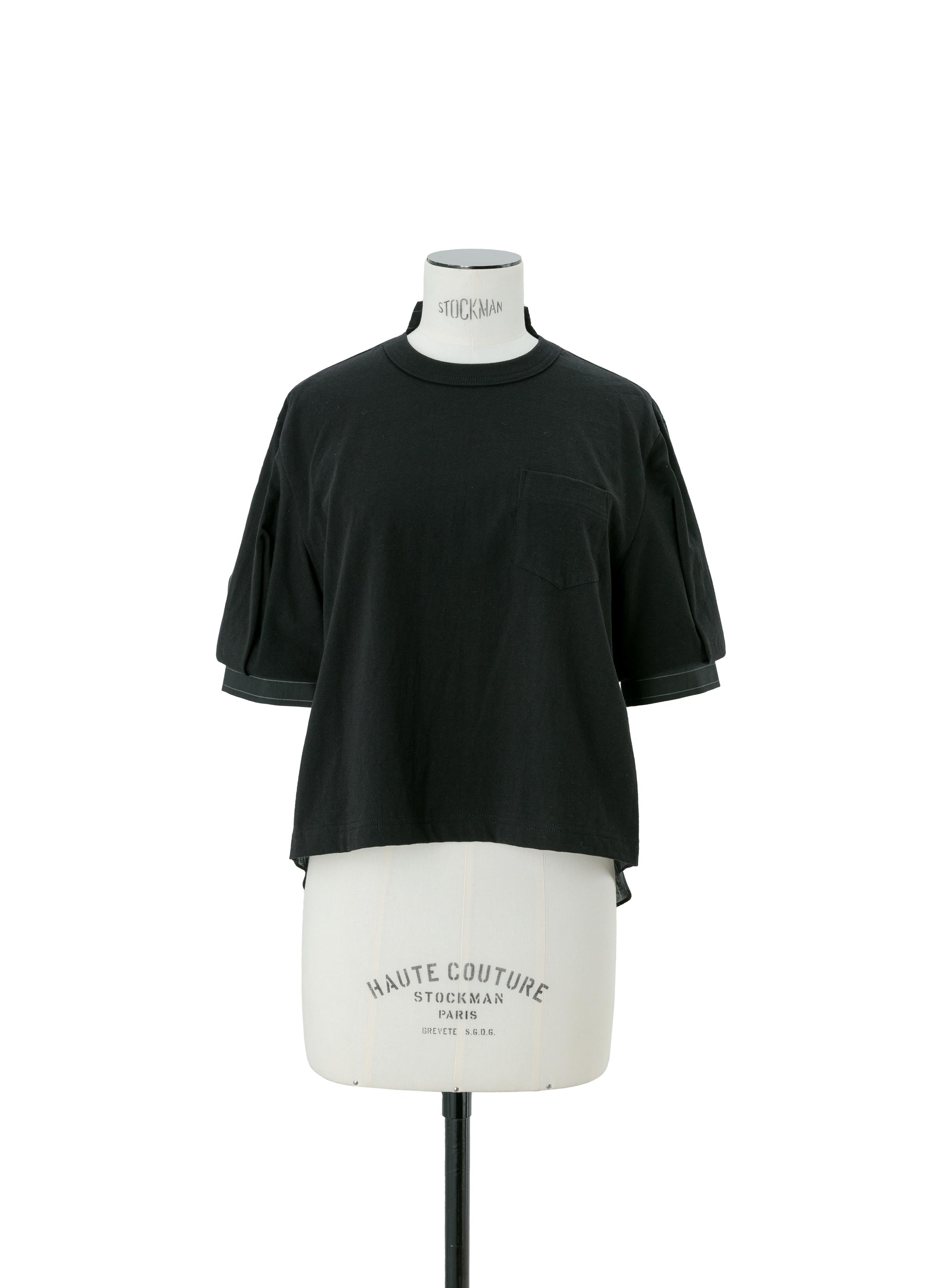 Spun Organza x Cotton Jersey T-Shirt