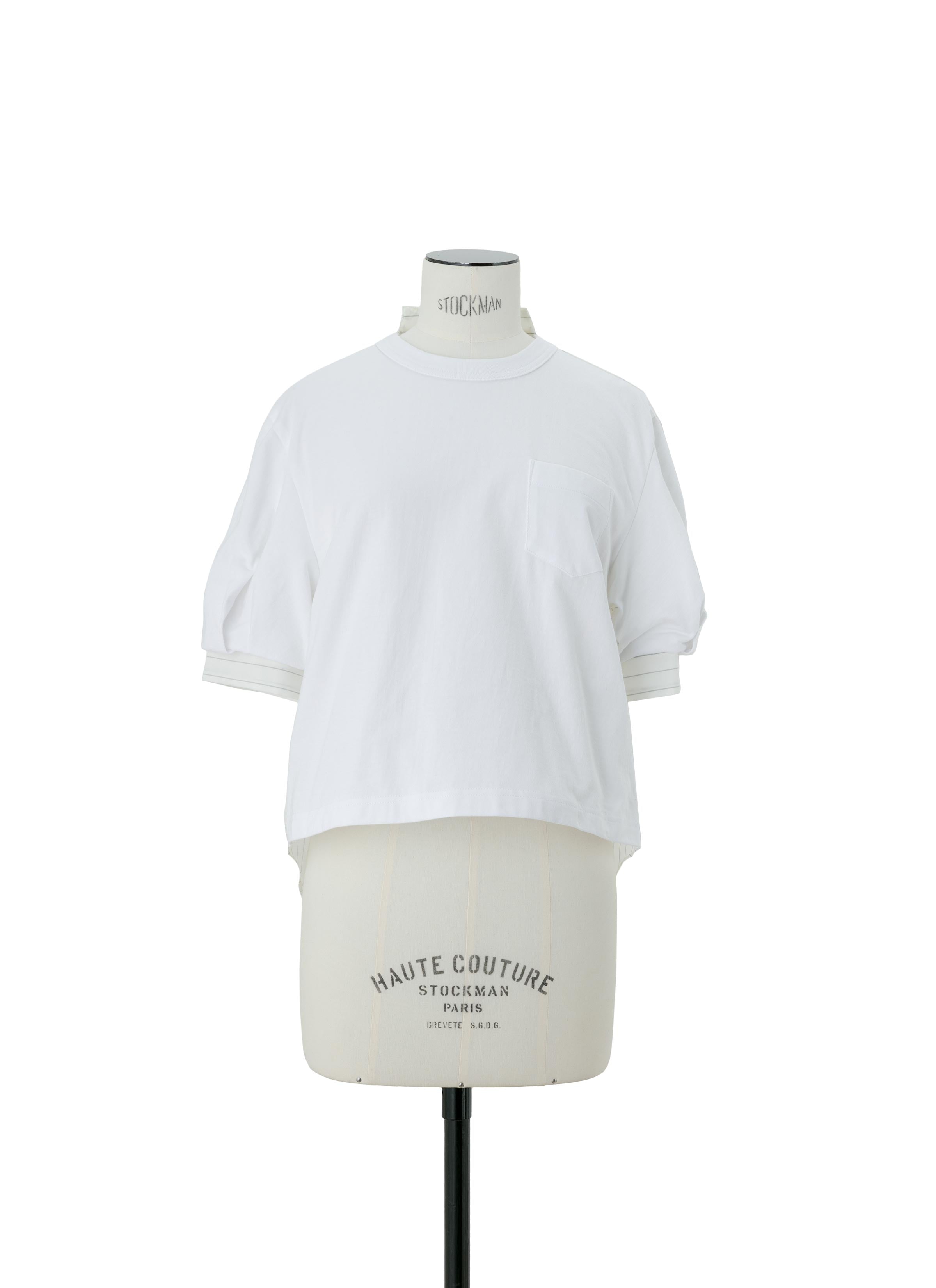 Spun Organza x Cotton Jersey T-Shirt