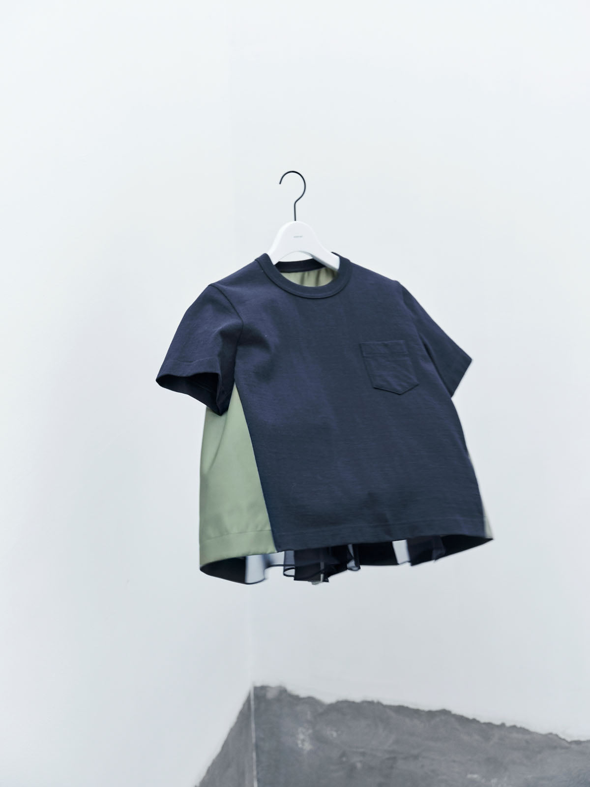 Nylon Twill x Cotton Jersey T-Shirt