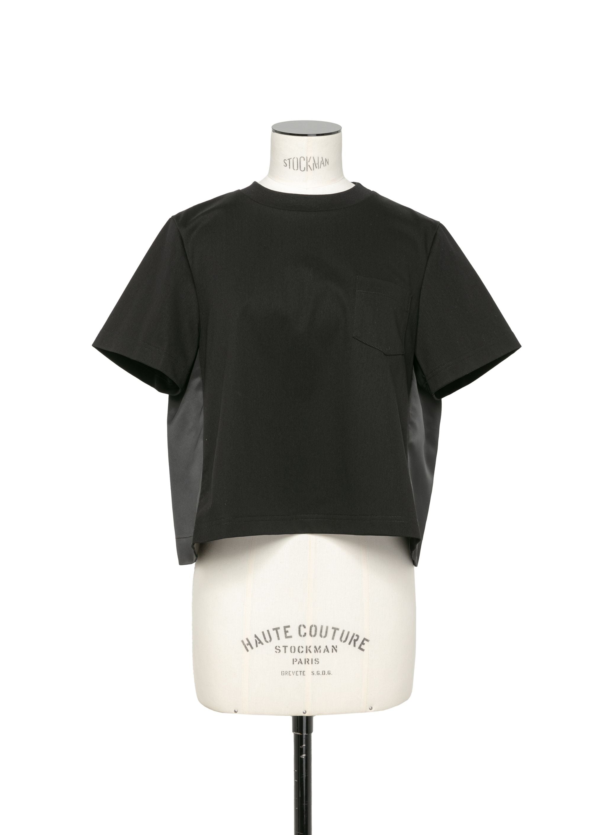 Nylon Twill Mix Cotton Jersey T-Shirt