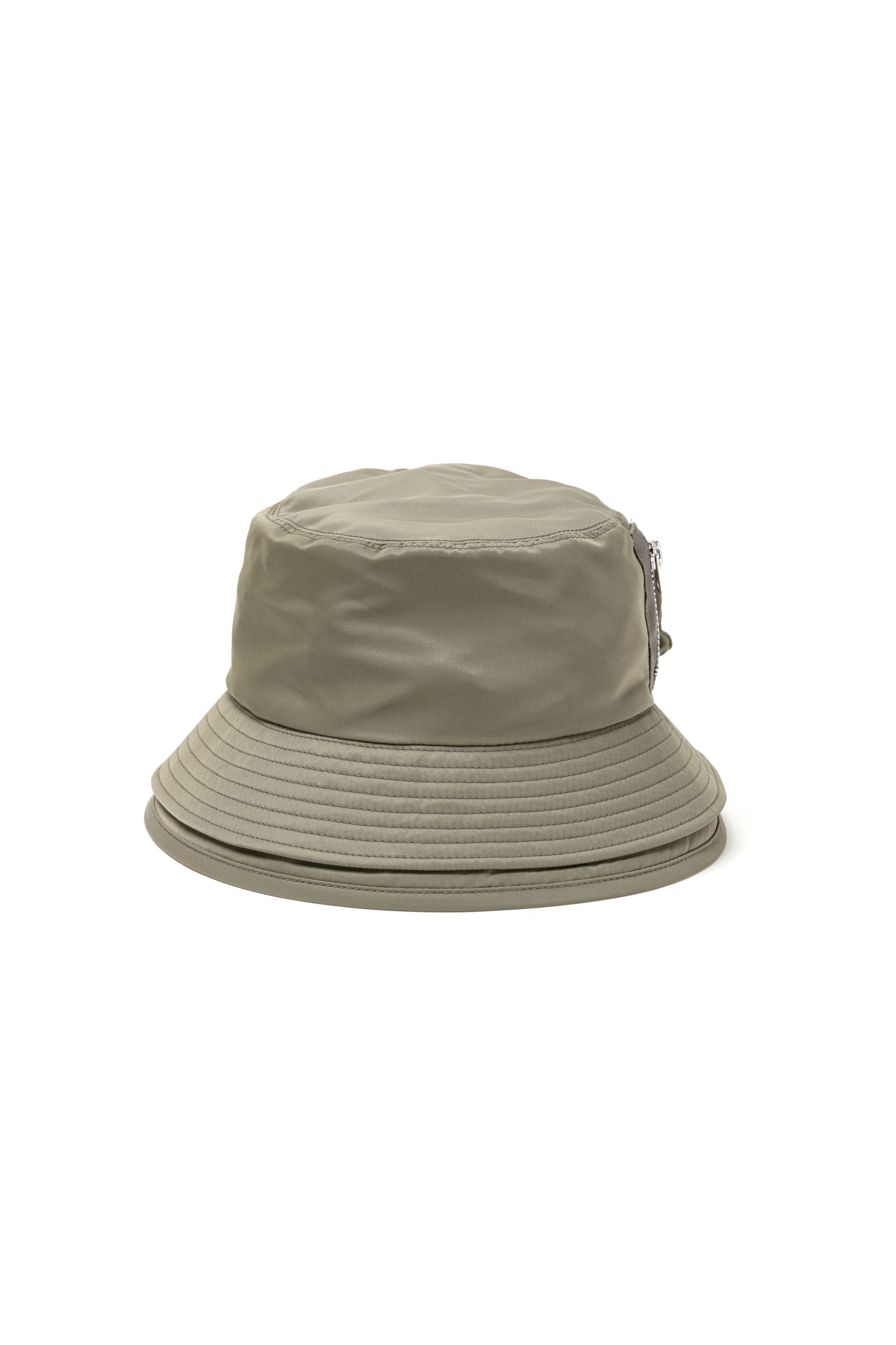 Pocket Double Brim Hat / Nylon Twill