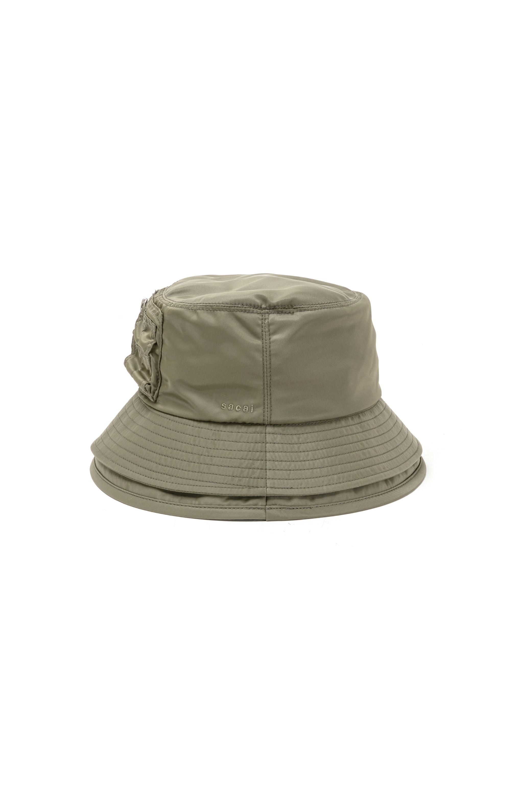 Pocket Double Brim Hat / Nylon Twill