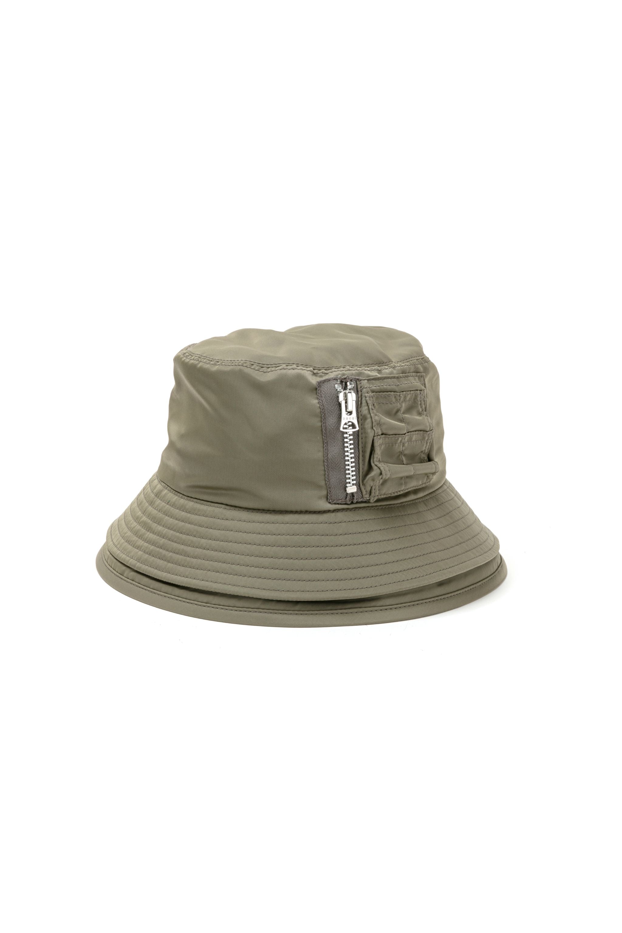 Pocket Double Brim Hat / Nylon Twill