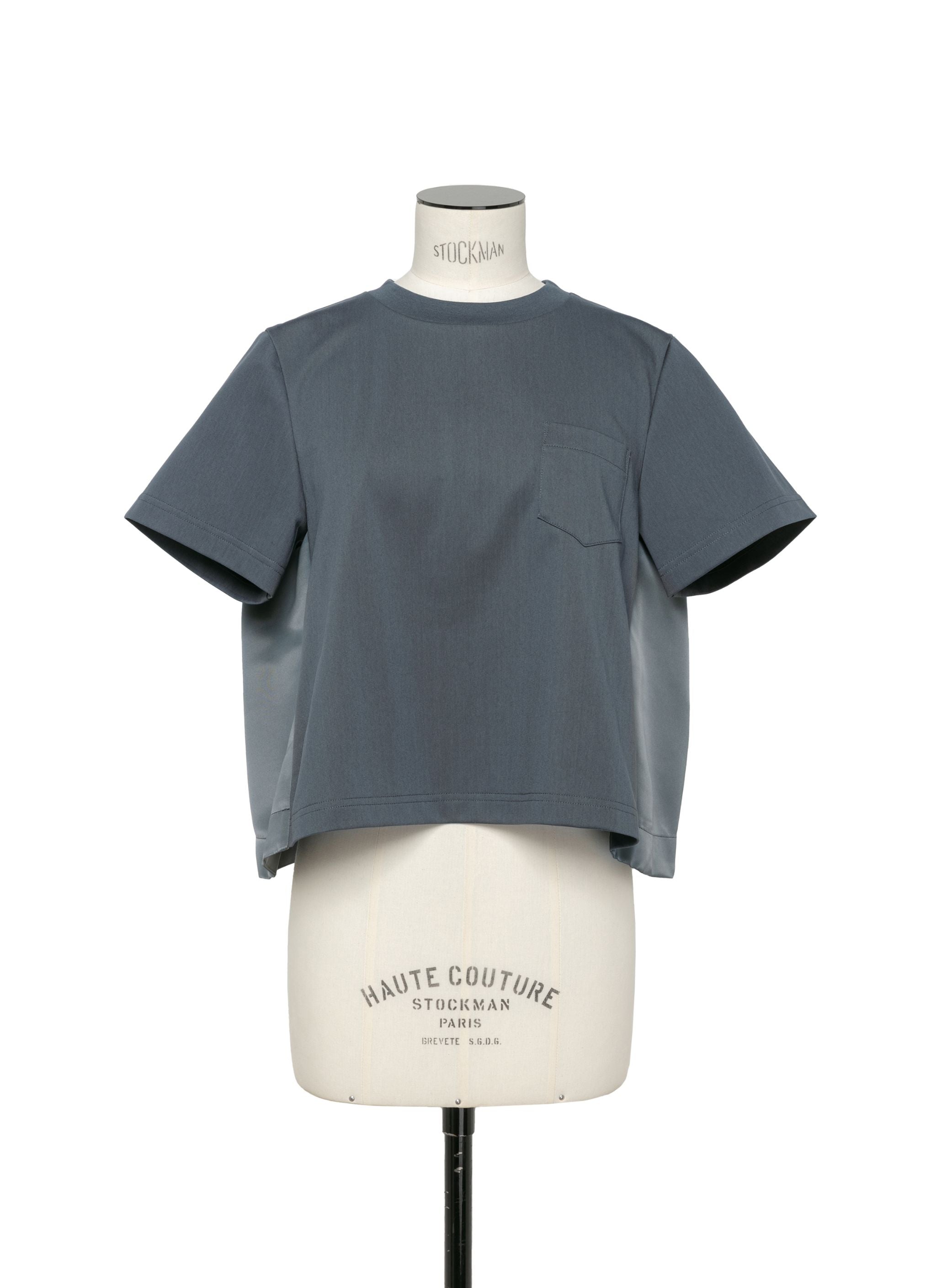 Nylon Twill Mix Cotton Jersey T-Shirt