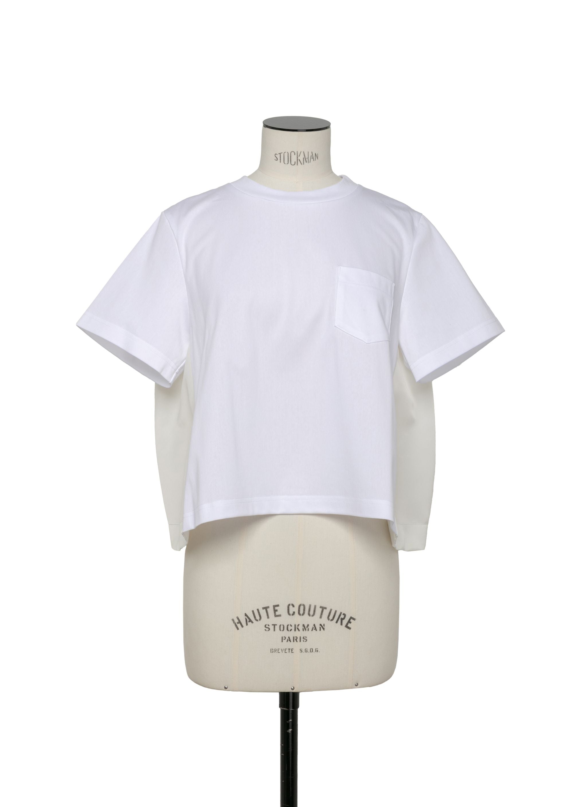 Nylon Twill Mix Cotton Jersey T-Shirt