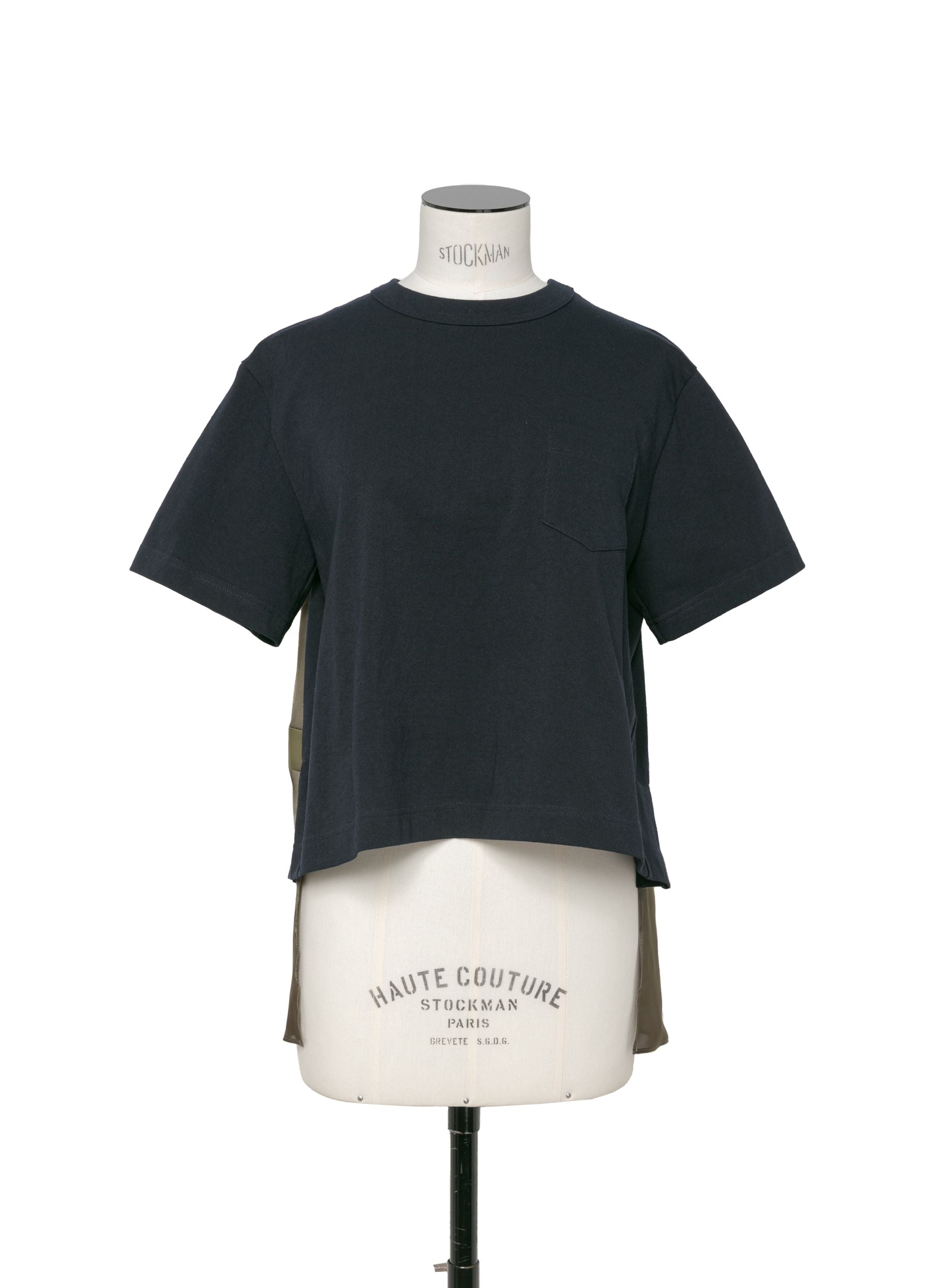 Nylon Twill Mix Cotton Jersey T-Shirt