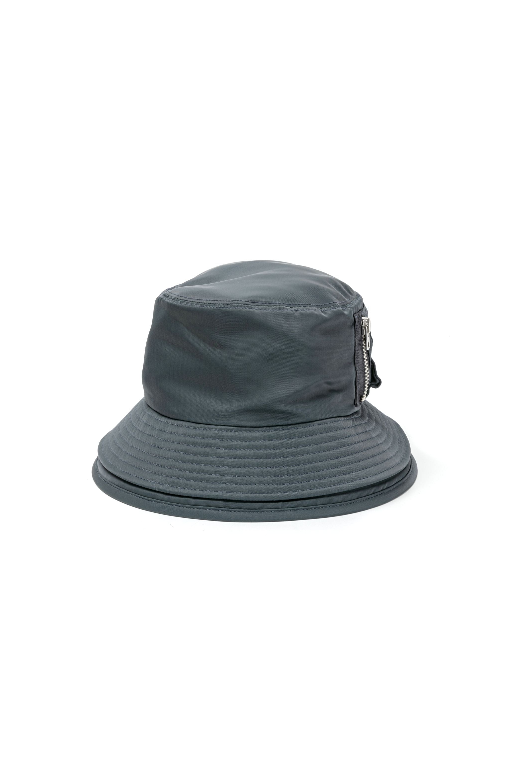 Pocket Double Brim Hat / Nylon Twill