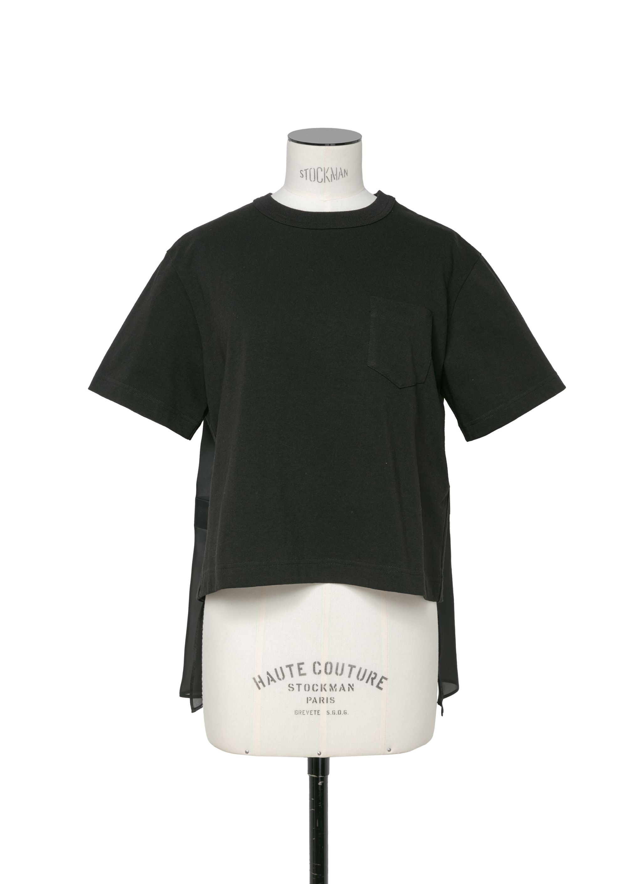 Nylon Twill Mix Cotton Jersey T-Shirt