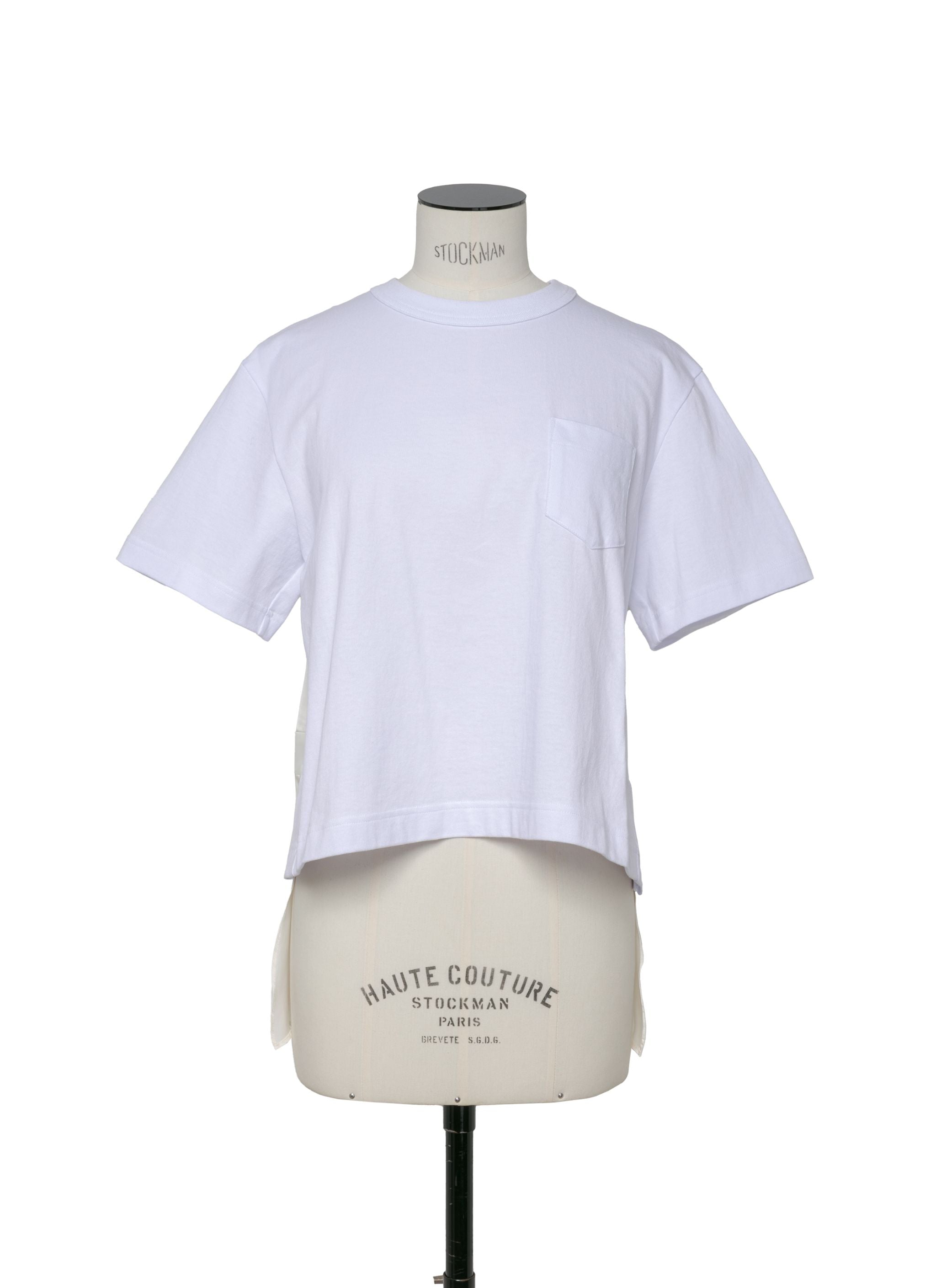 Nylon Twill Mix Cotton Jersey T-Shirt