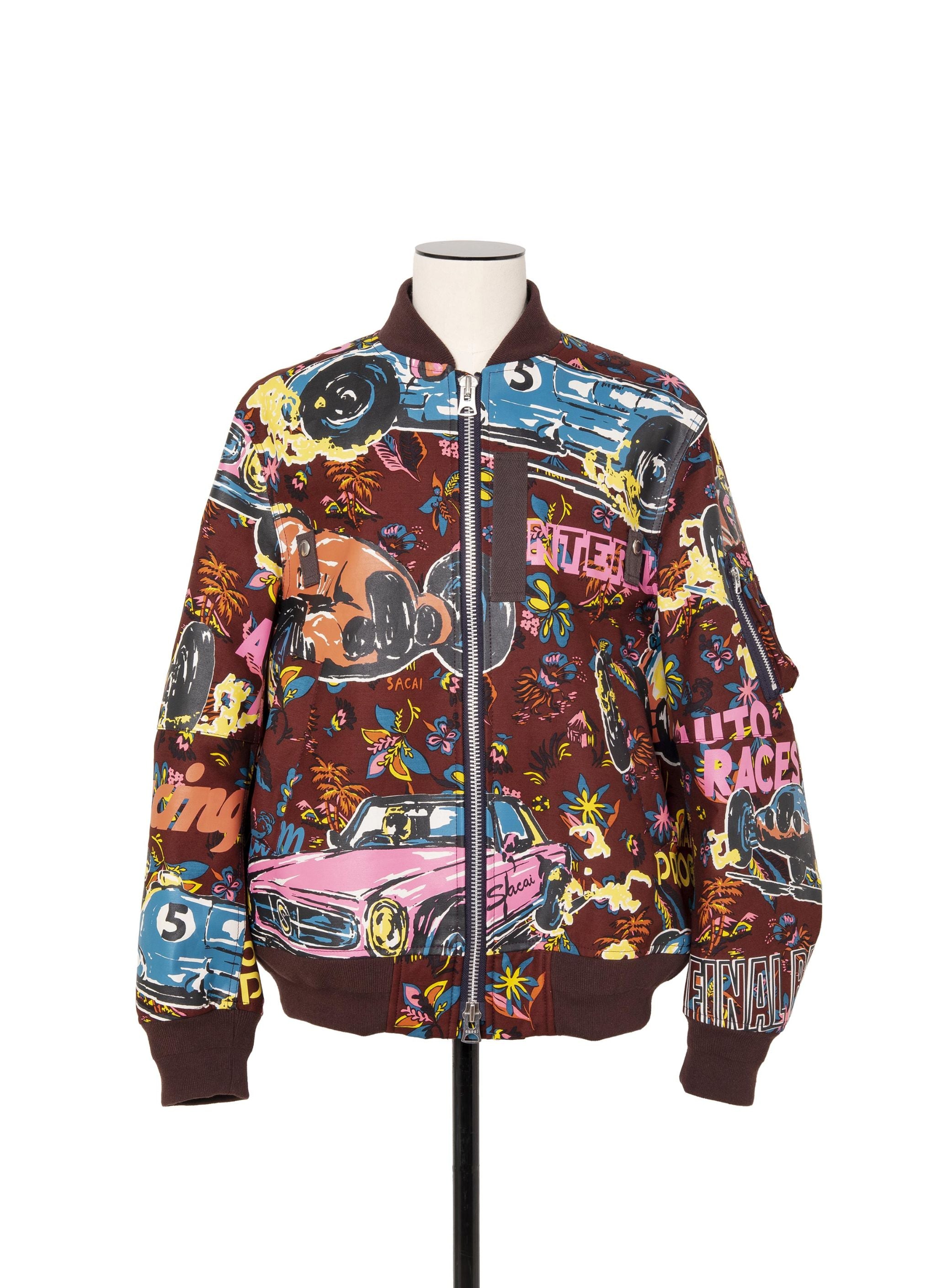 Car Race / Tropical Print Blouson