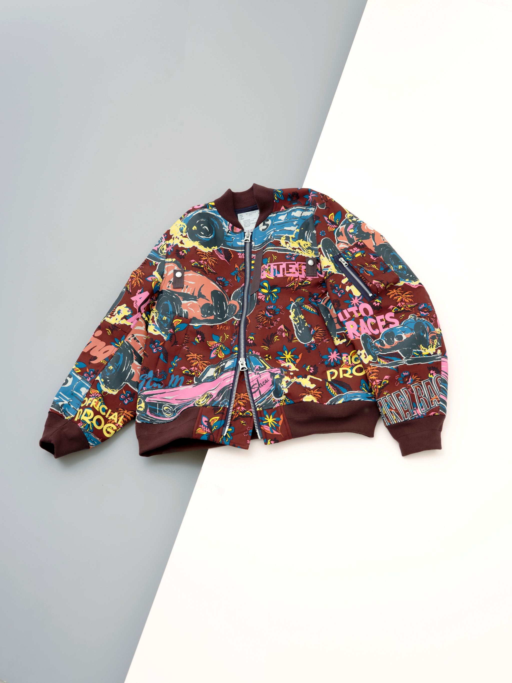 Car Race / Tropical Print Blouson