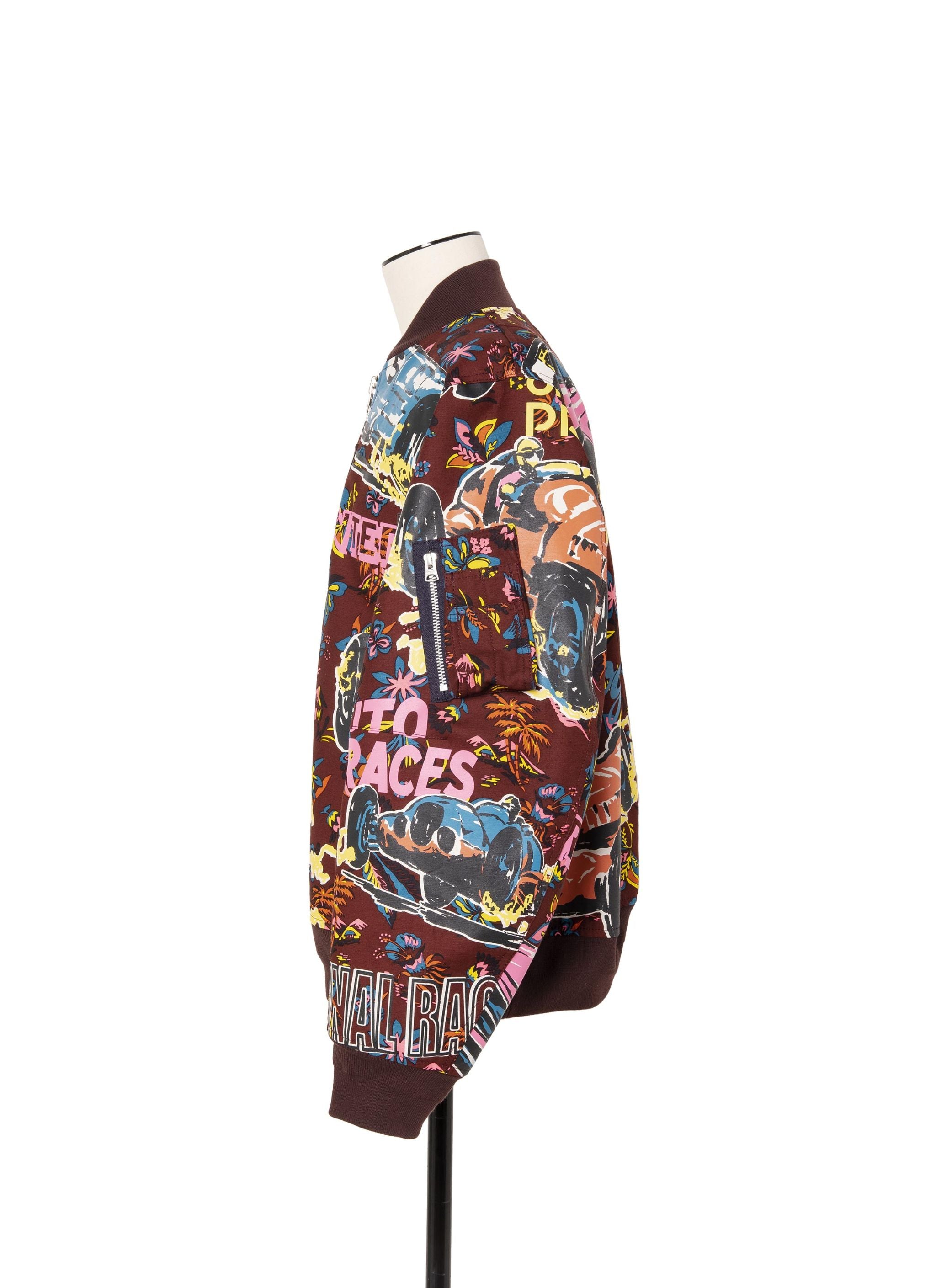 Car Race / Tropical Print Blouson