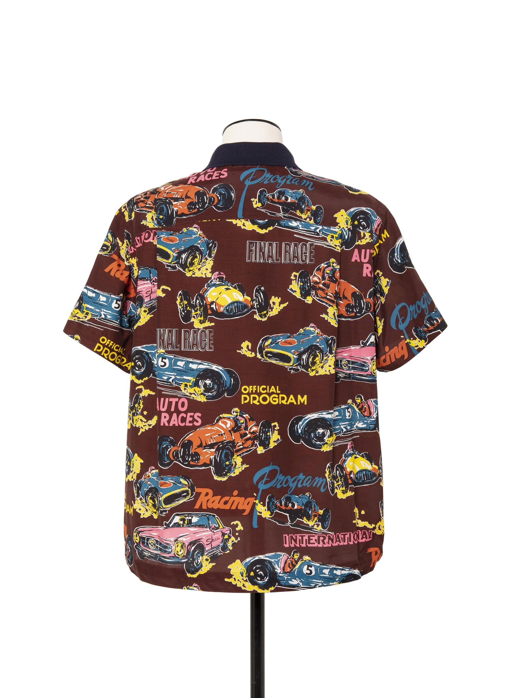 Car Race / Tropical Print Polo Shirt