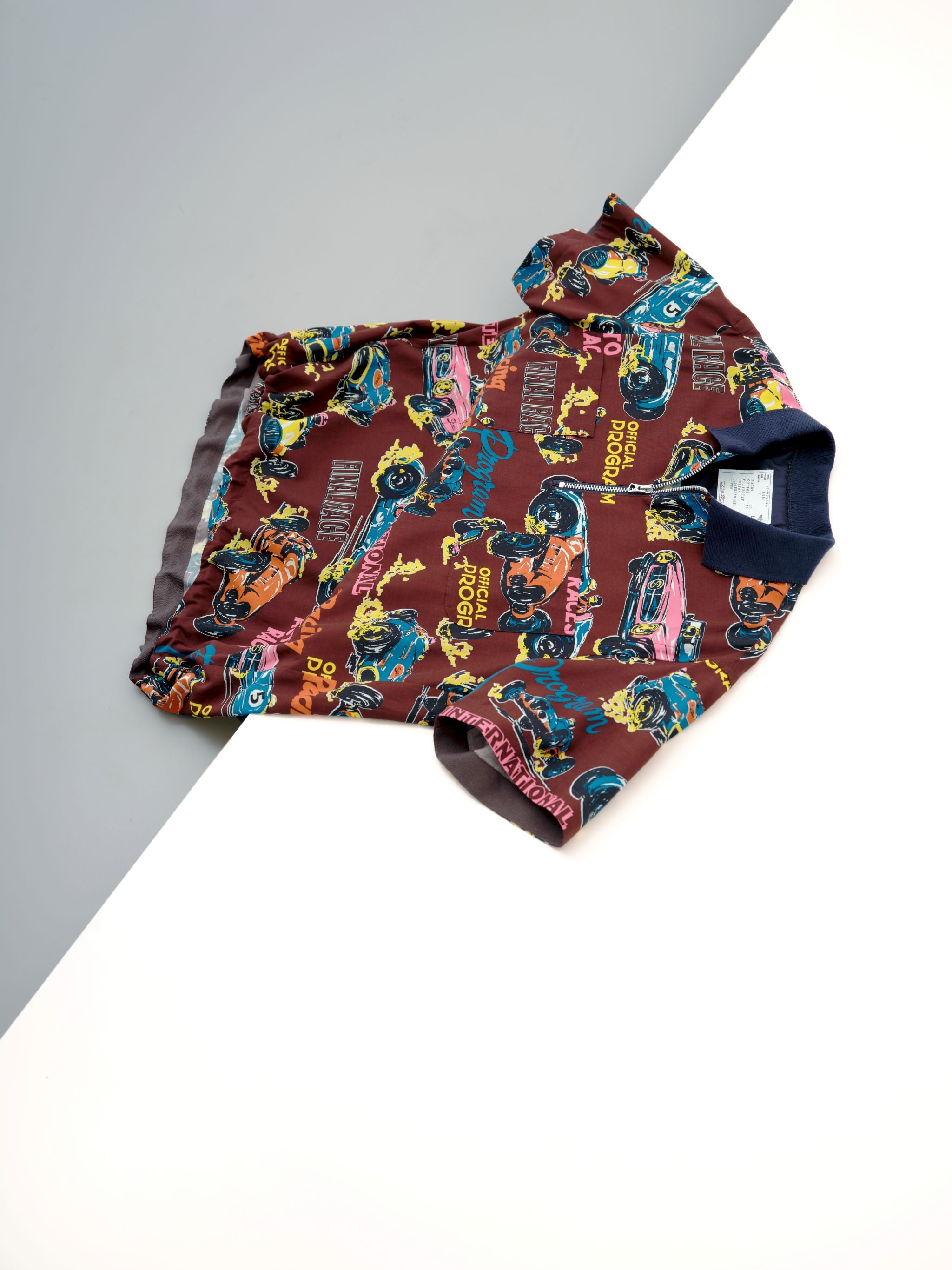 Car Race / Tropical Print Polo Shirt