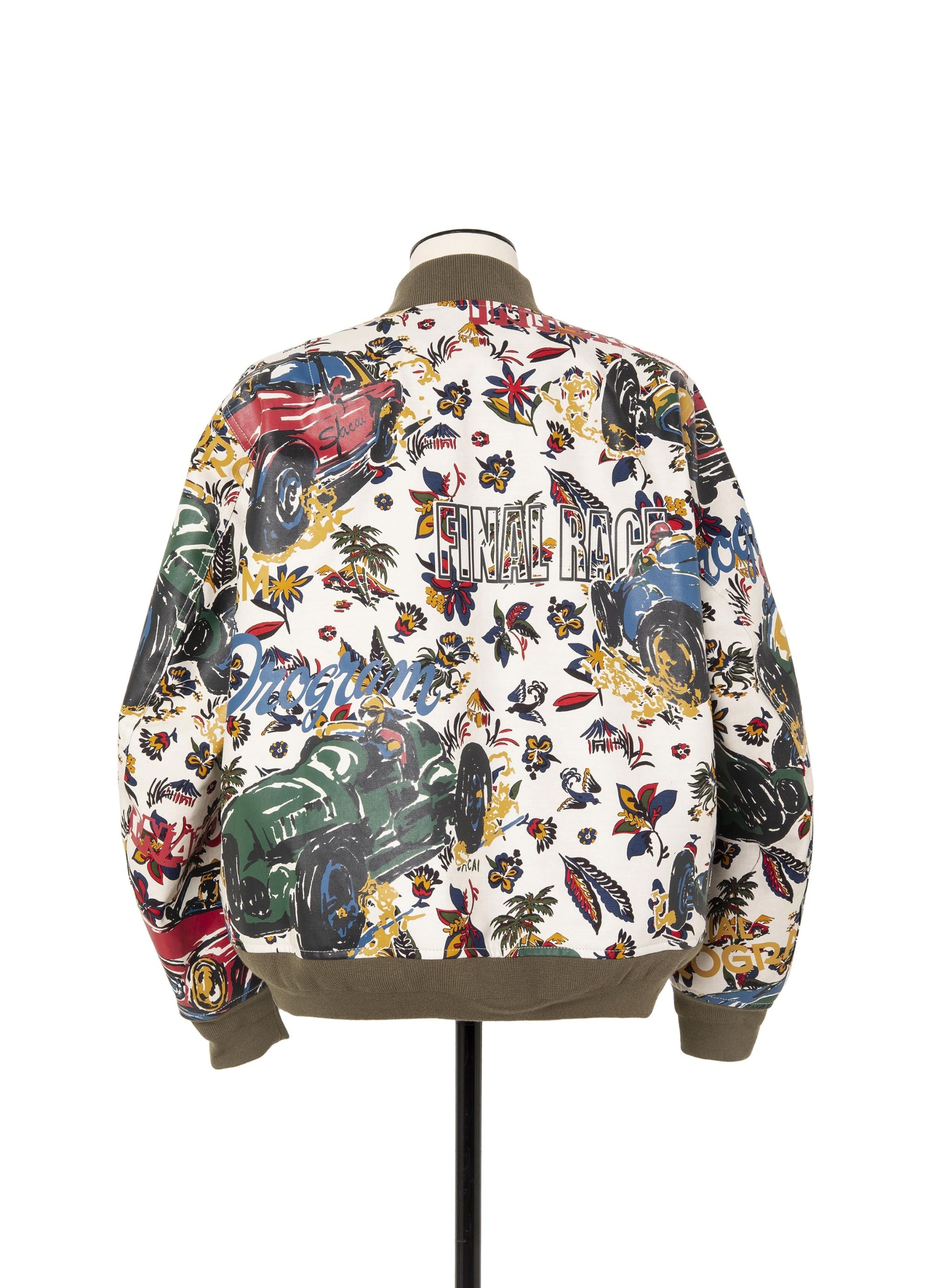 Car Race / Tropical Print Blouson