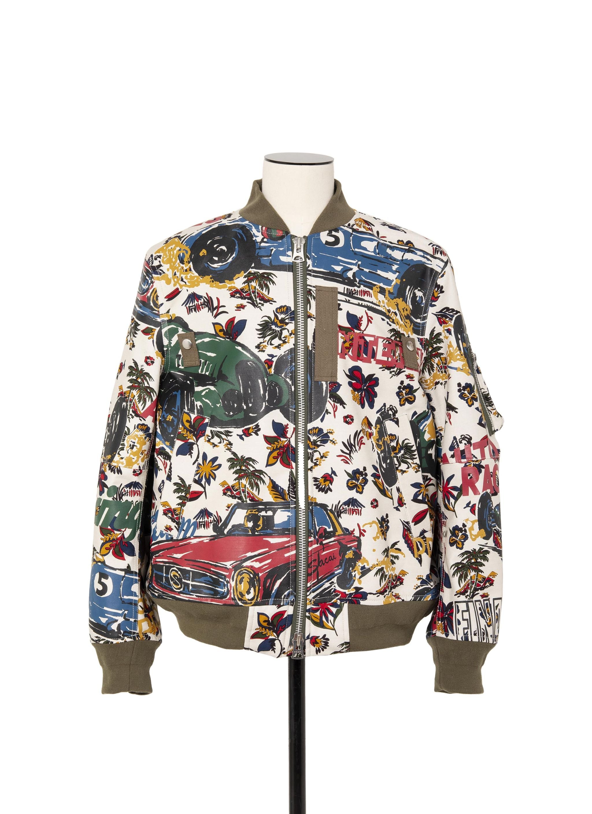 Car Race / Tropical Print Blouson