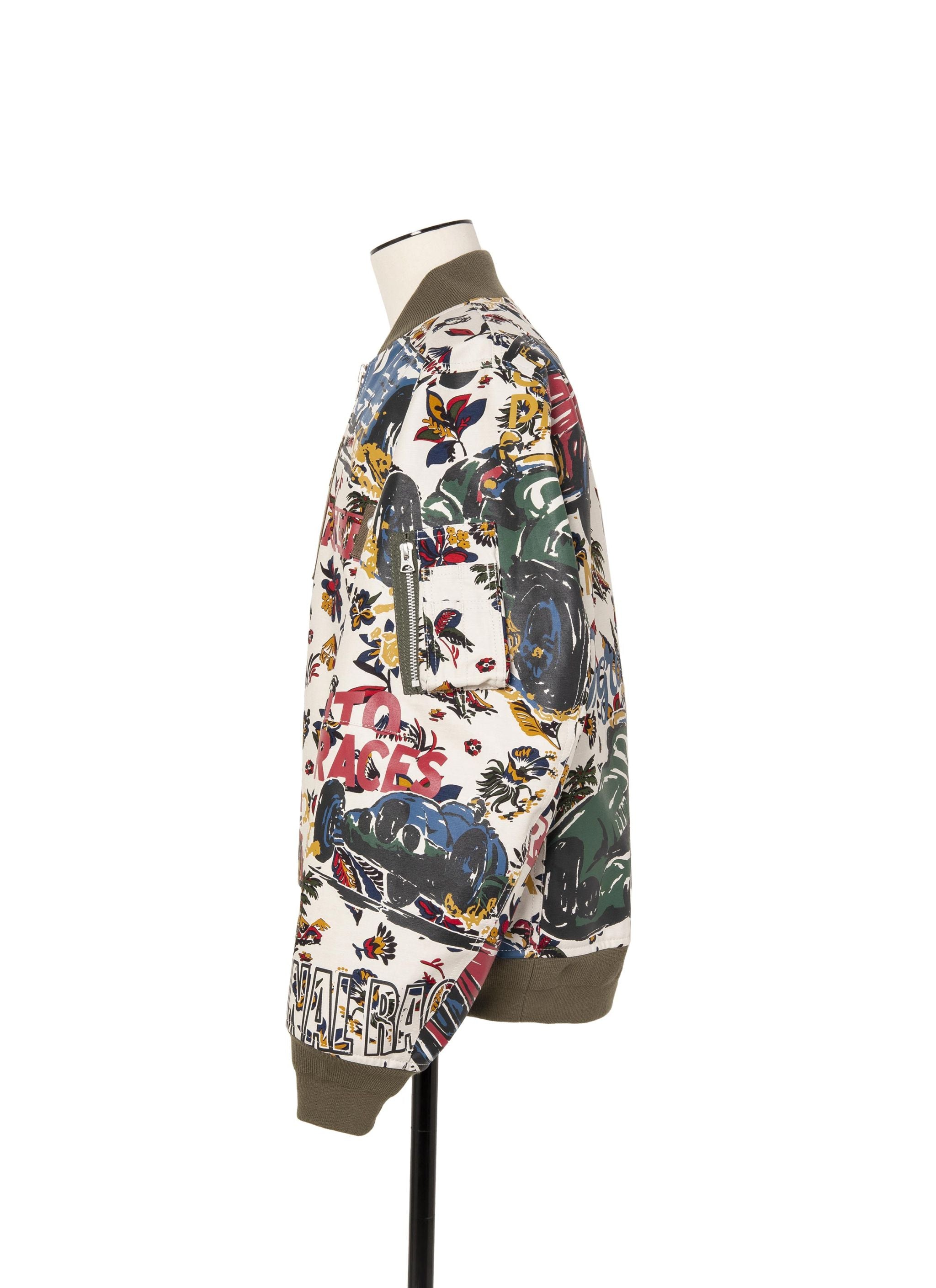 Car Race / Tropical Print Blouson