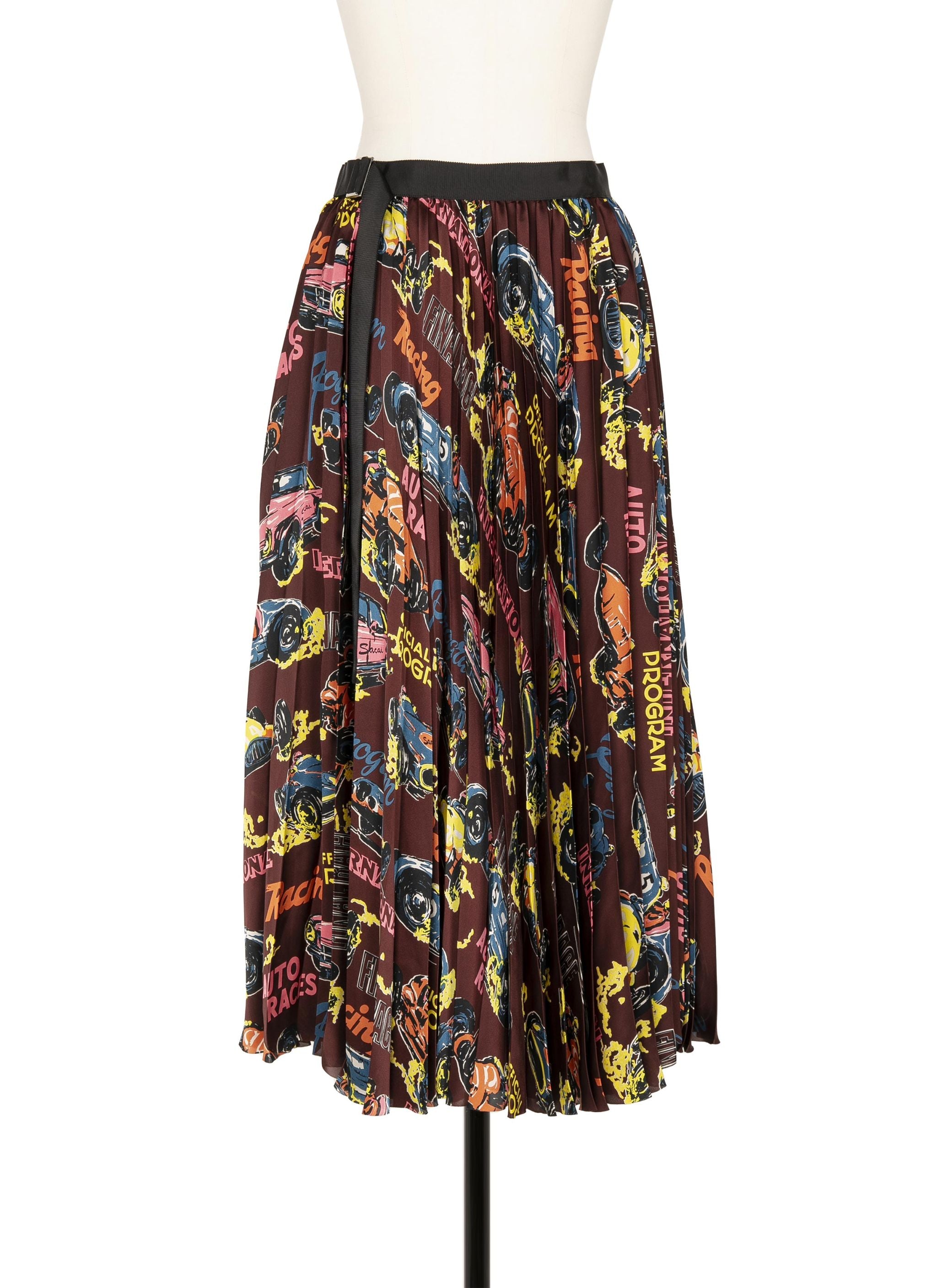 Car Race / Tropical Print Skirt