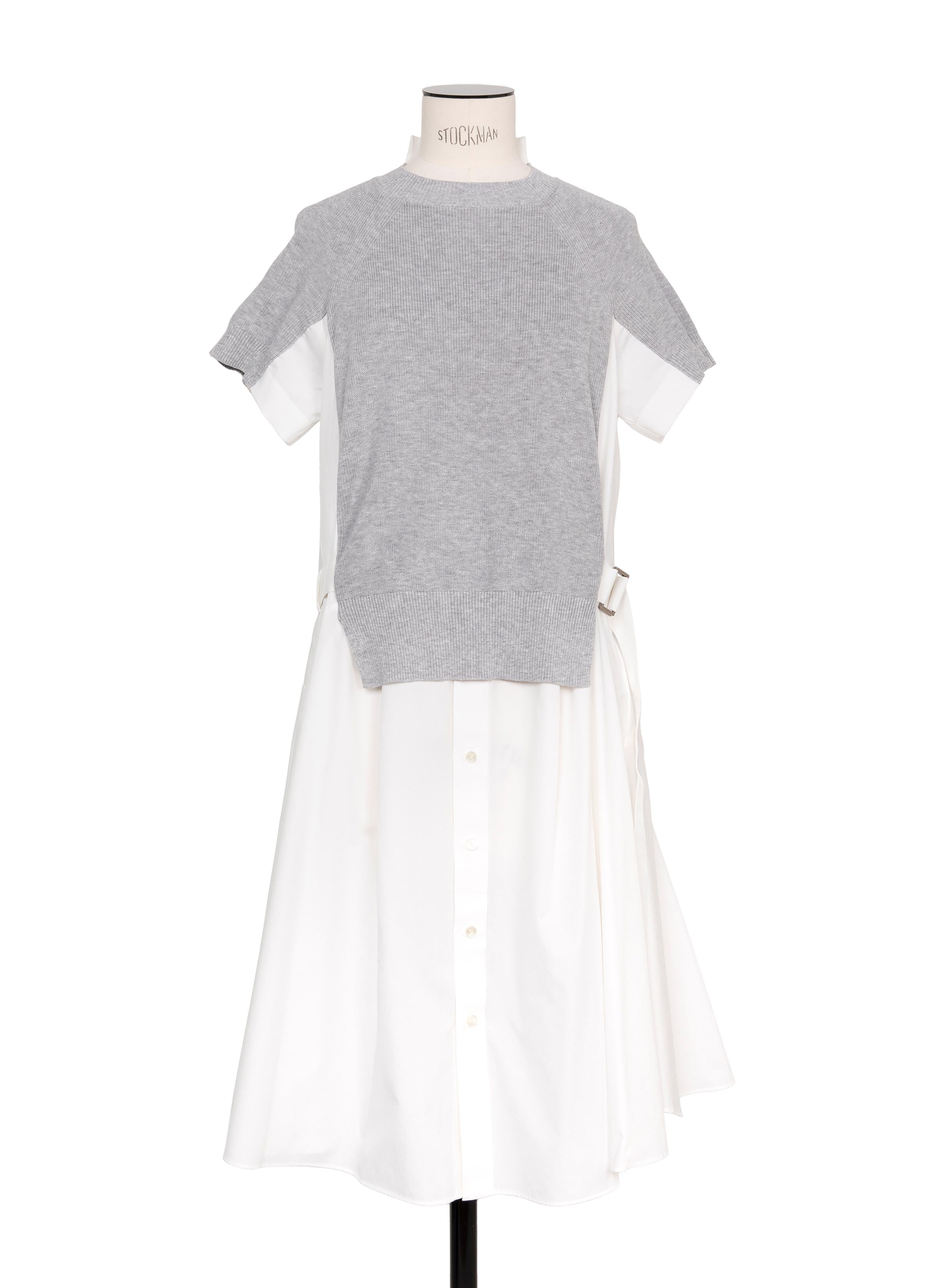 Cotton Knit x Cotton Poplin Dress