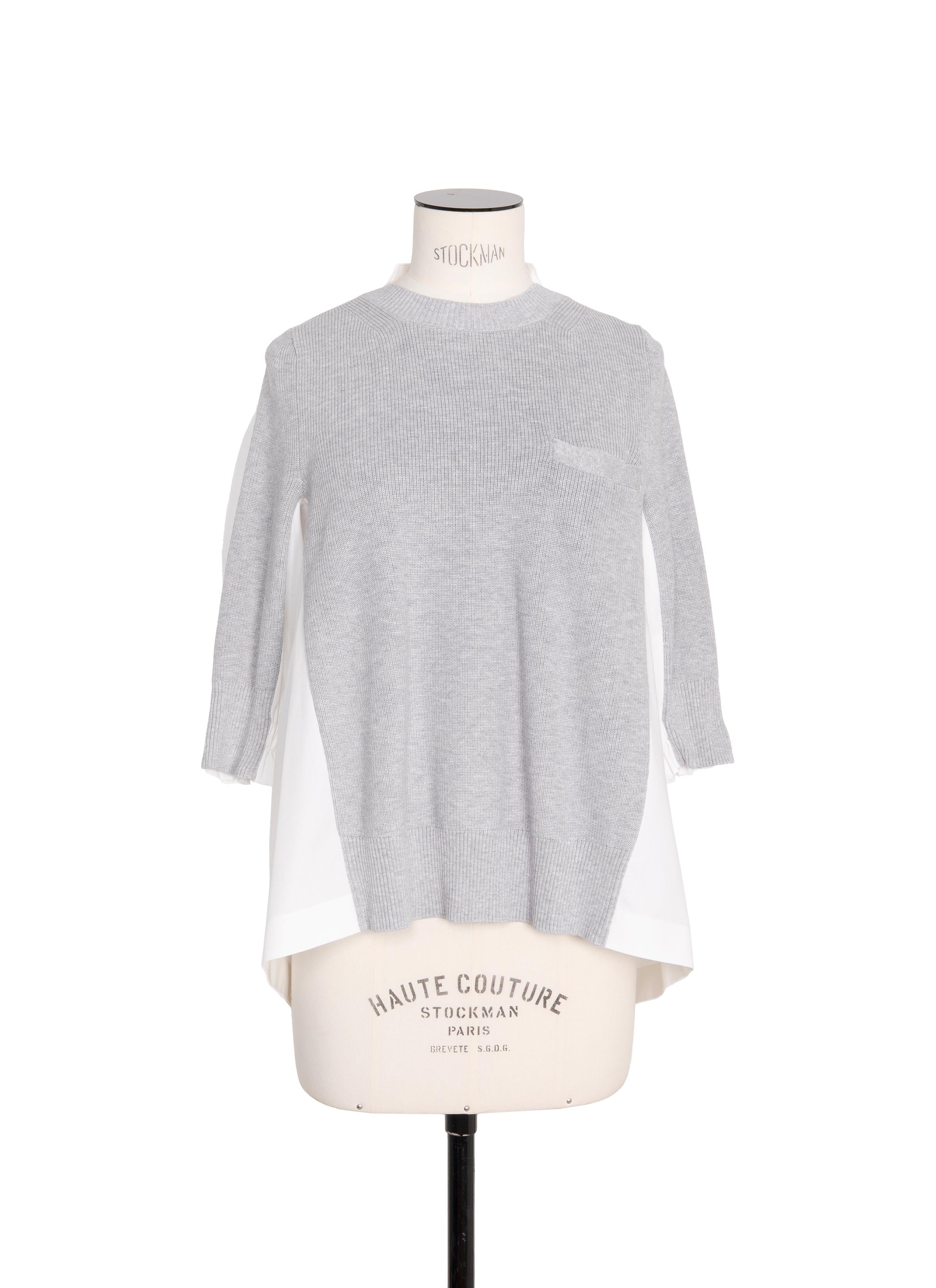 Cotton Knit x Cotton Poplin Pullover