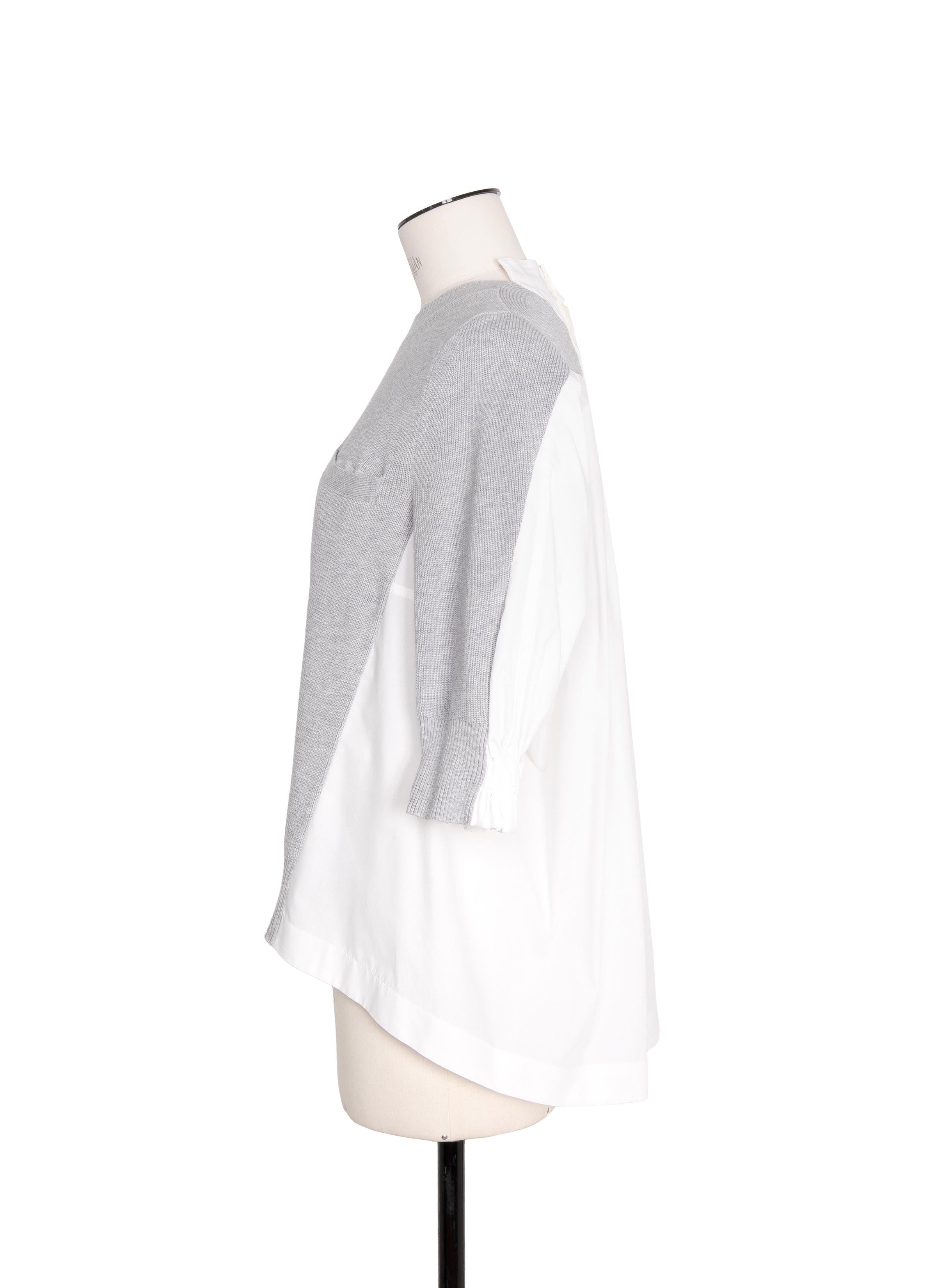 Cotton Knit x Cotton Poplin Pullover